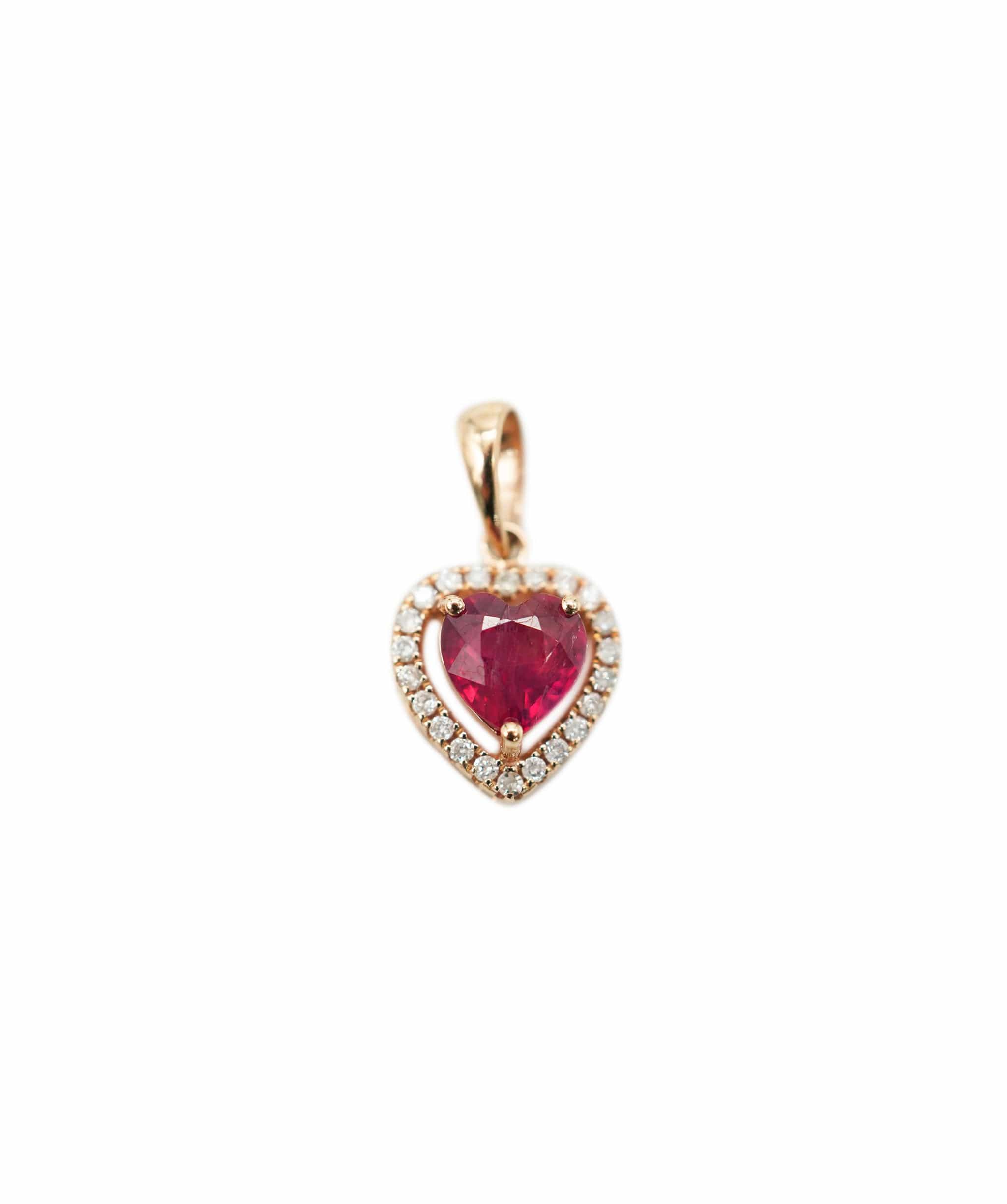 Luxury Promise Ruby heart Pedant 1.18ct YG  DXBV0036