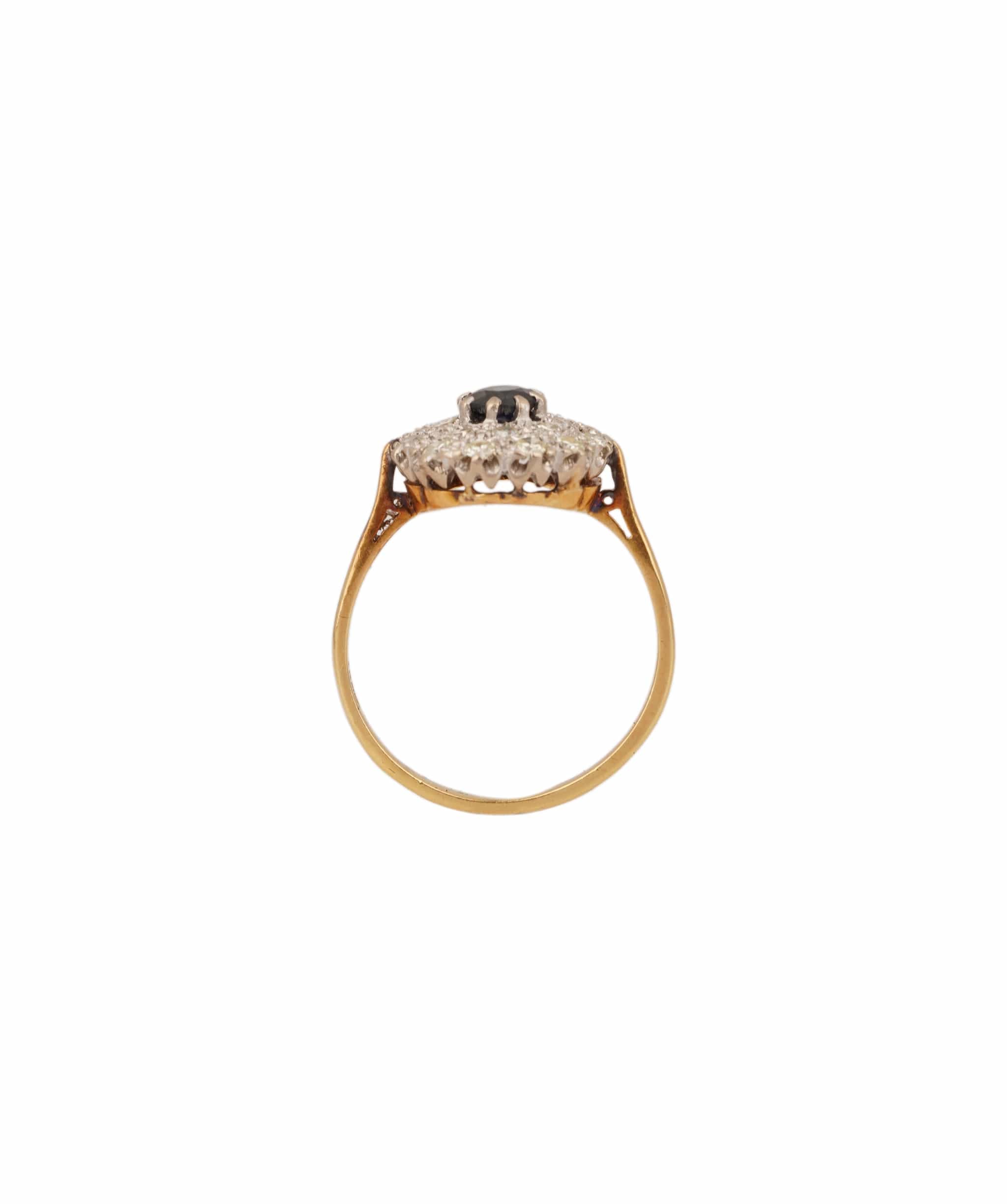 Luxury Promise Sapphire and Diamond Cluster Ring WAHLKA-10