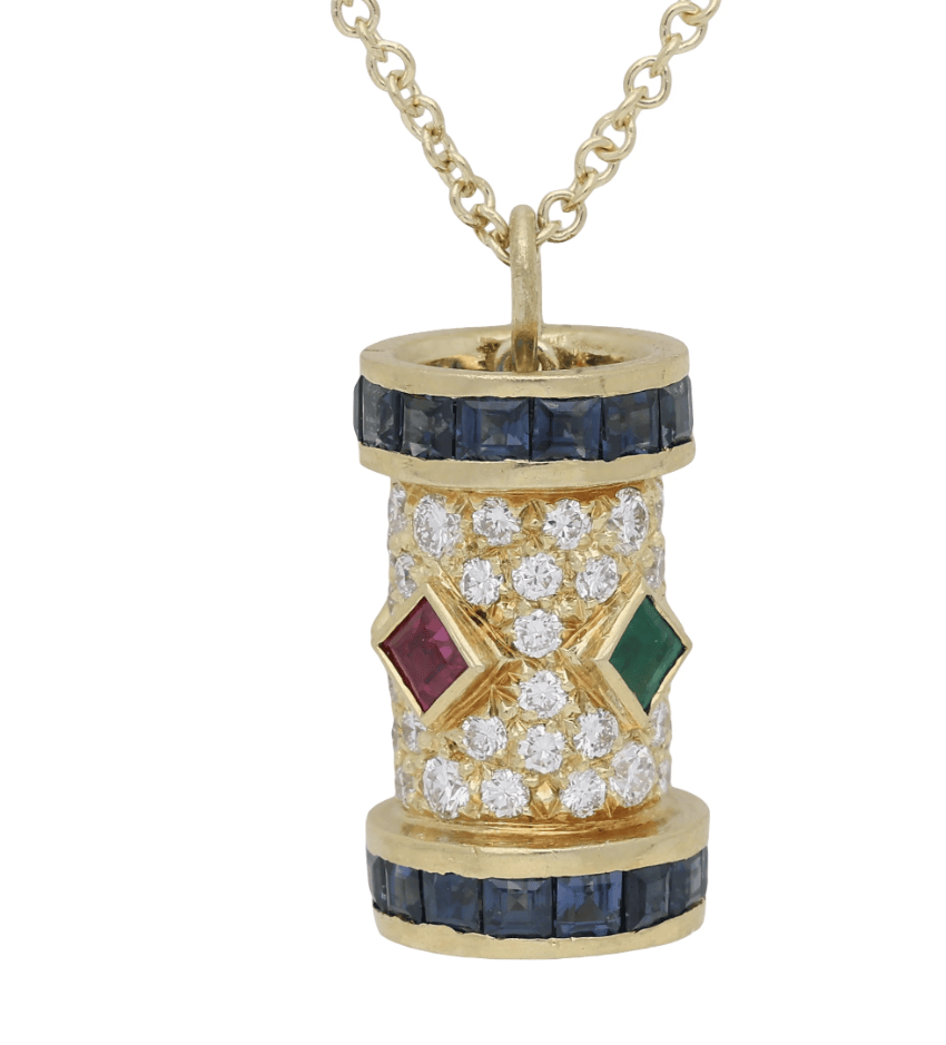 LUXURY PROMISE Sapphire , Ruby, Emerald And Diamond Pendant AKC0718