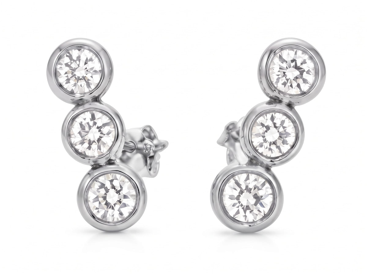 Luxury Promise Silver Bubble Earrings SETTING ONLY SABSET083