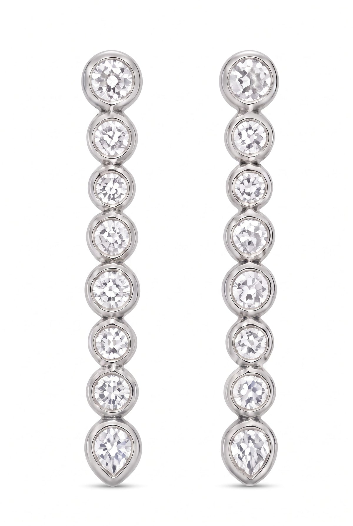 Luxury Promise Silver Bubble Line Earrings SETTING ONLY SABSET087