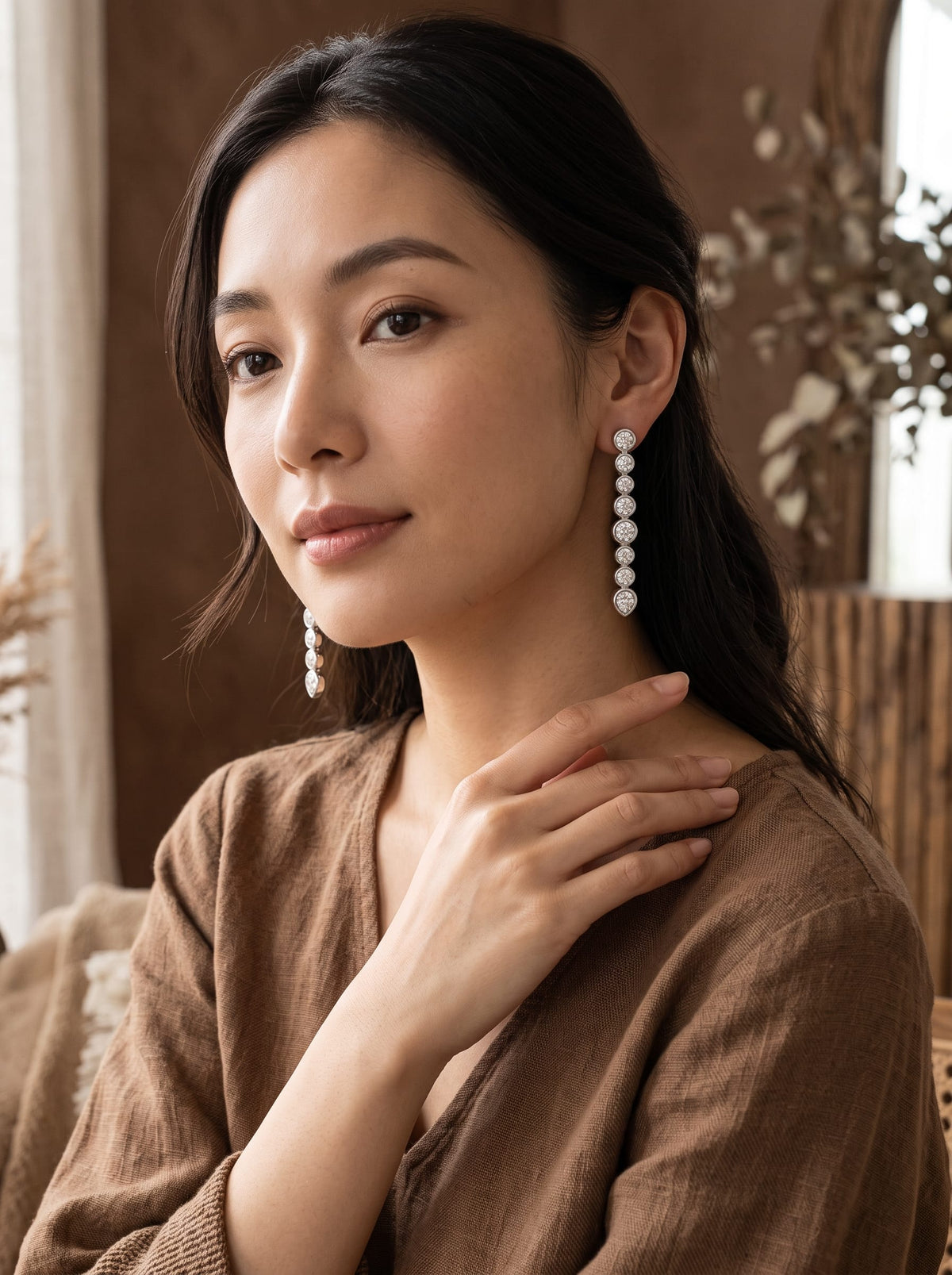 Luxury Promise Silver Bubble Line Earrings SETTING ONLY SABSET087