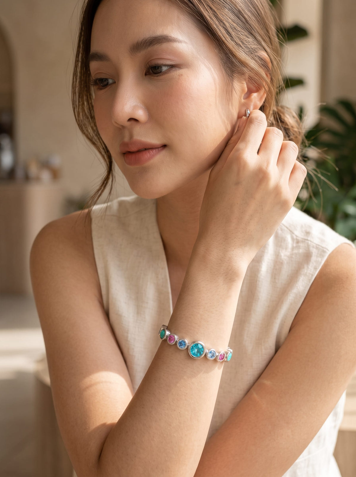 Luxury Promise Silver Bubble Tennis Bracelet SETTING ONLY SABSET081