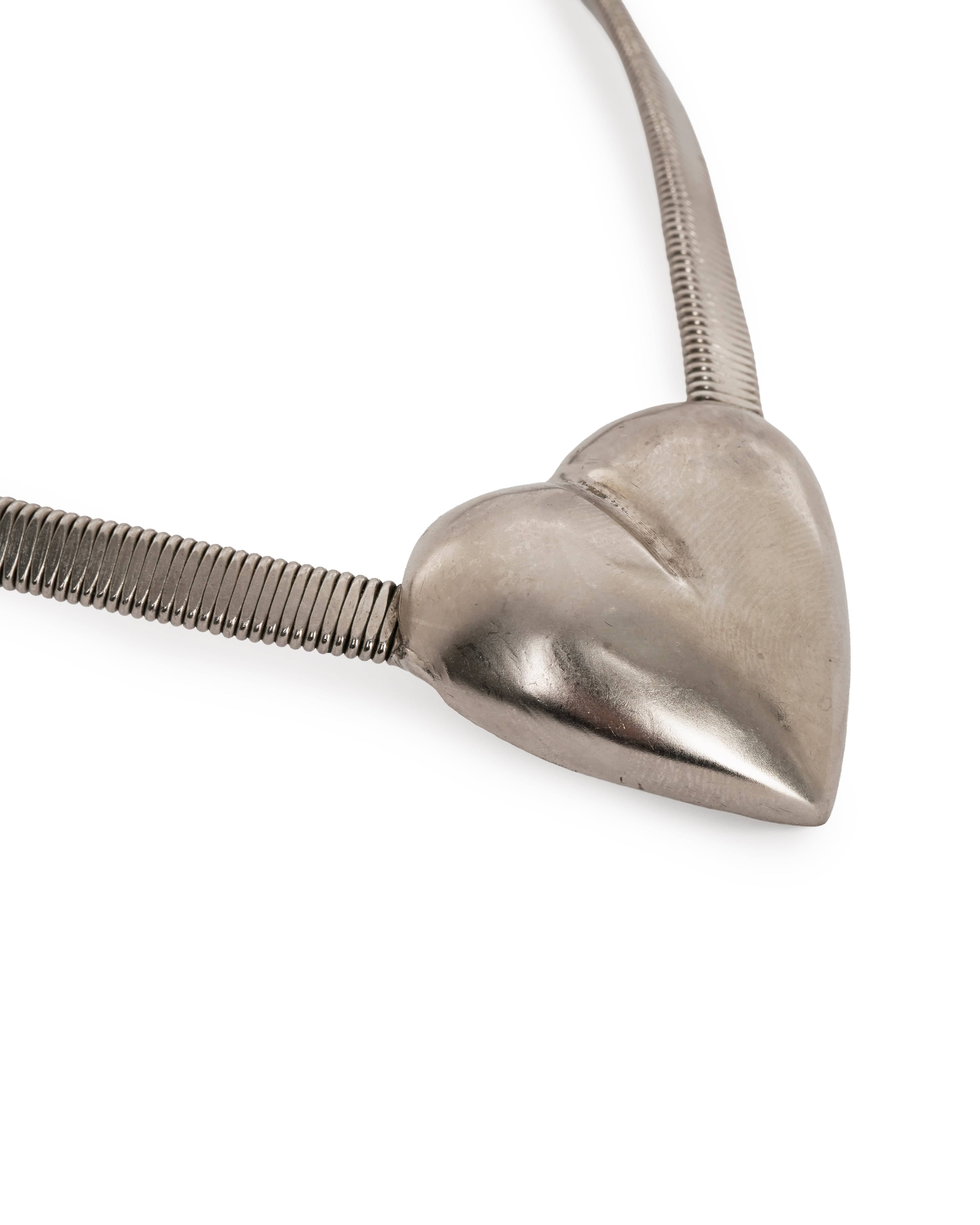 Luxury Promise silver heart 1970'sm collar necklace  ALTC0533