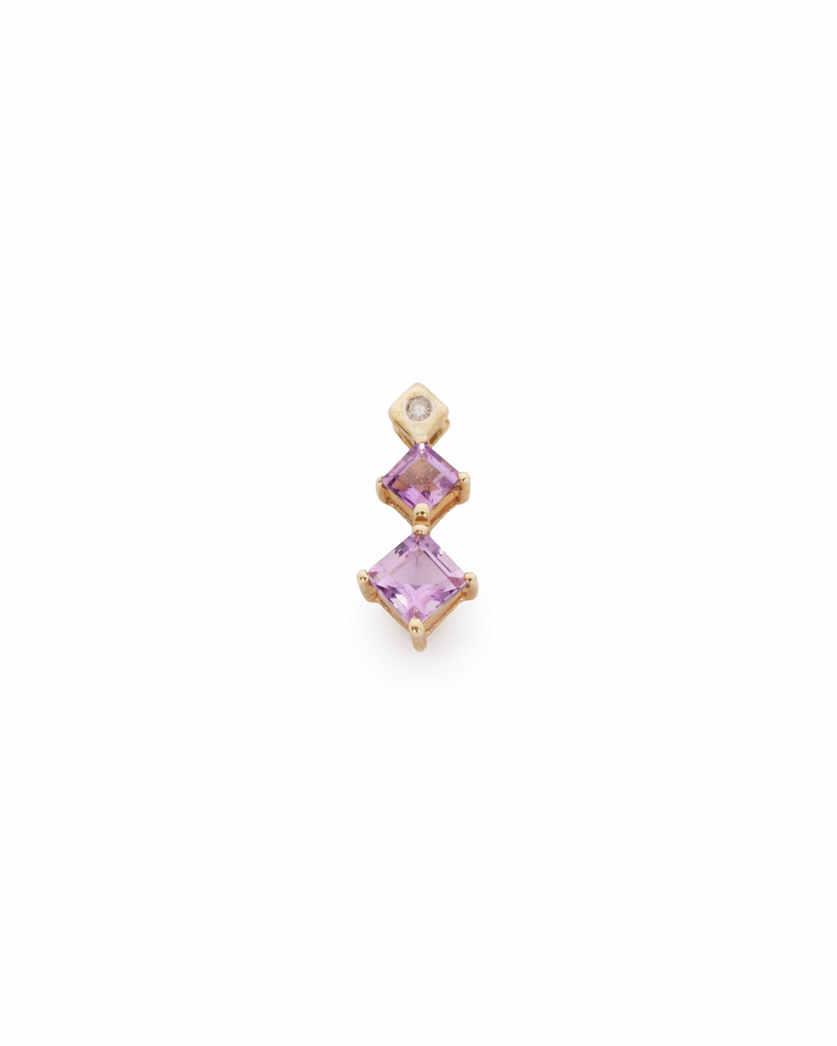 Luxury Promise small 9ct amethyst lozenge pendant  ALTC0521