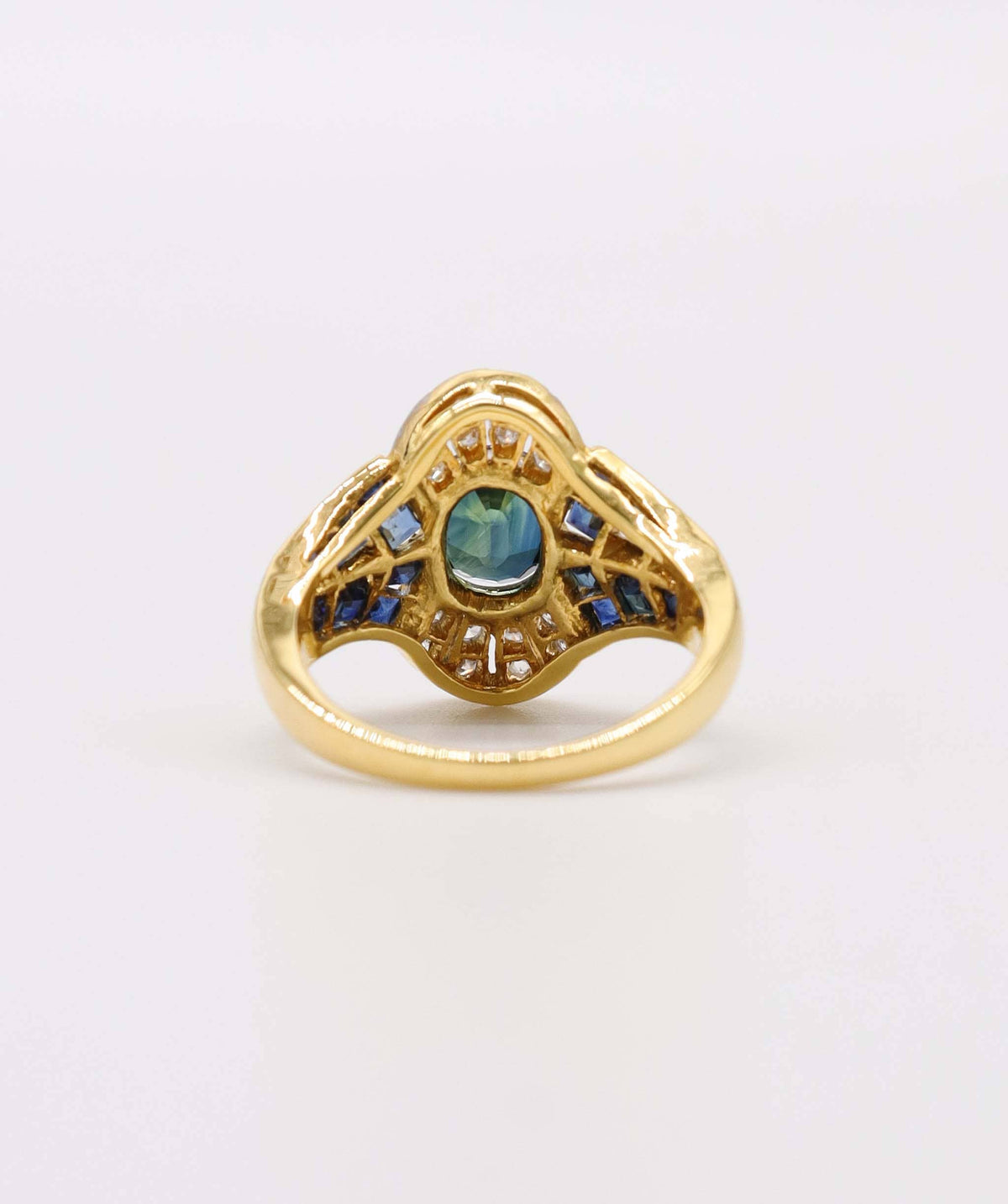 Luxury Promise Spinel and Diamond Ring with black enamel in 14k AVNC006