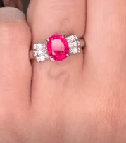 Luxury Promise Spinel Ring in PT900 / Spinel 1.80ct, D0.174ct CX5540 JJC0327