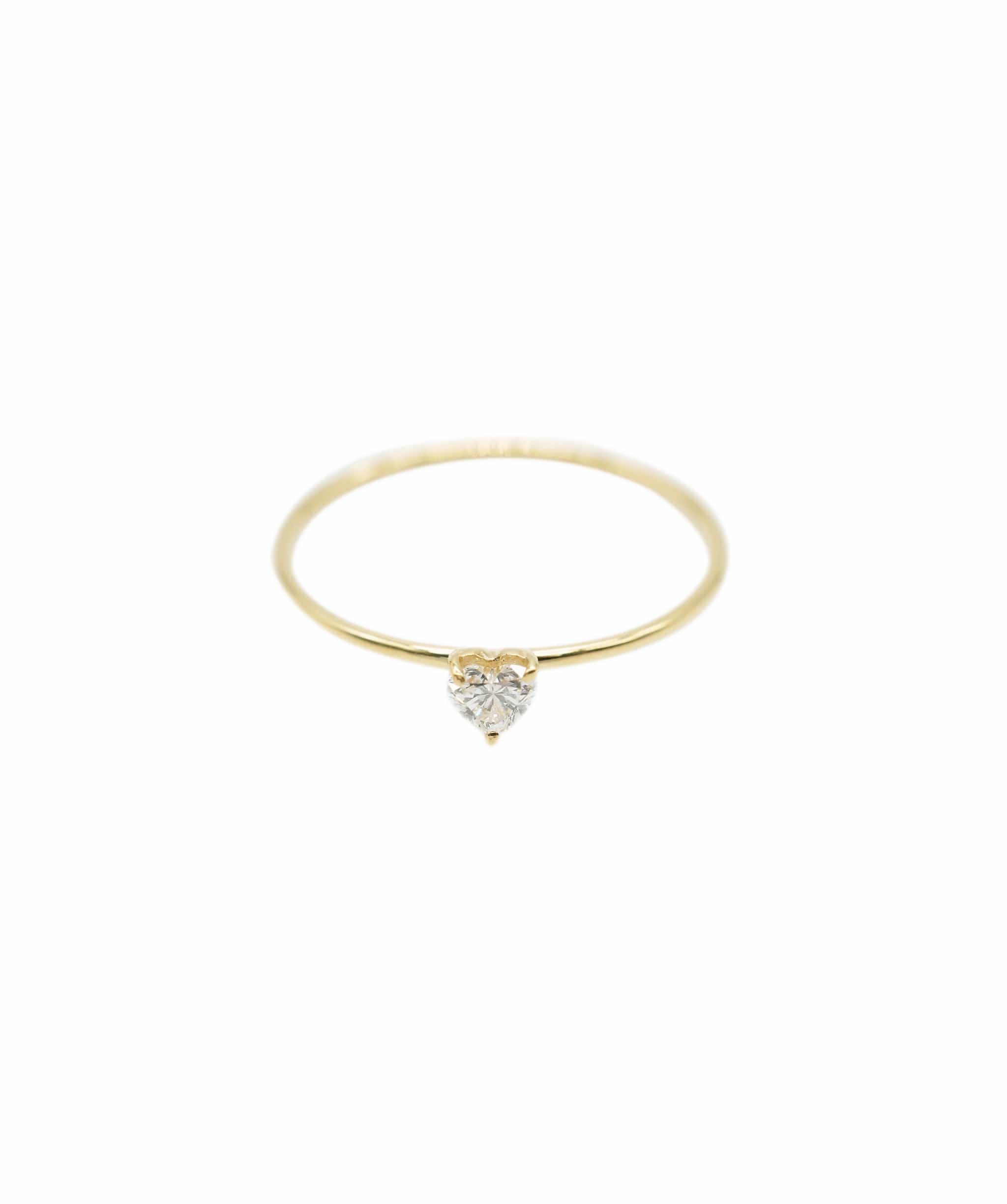 Luxury Promise Stackable Diamond Dot Ring (Heart) size 53 18k Yellow Gold ASL10143