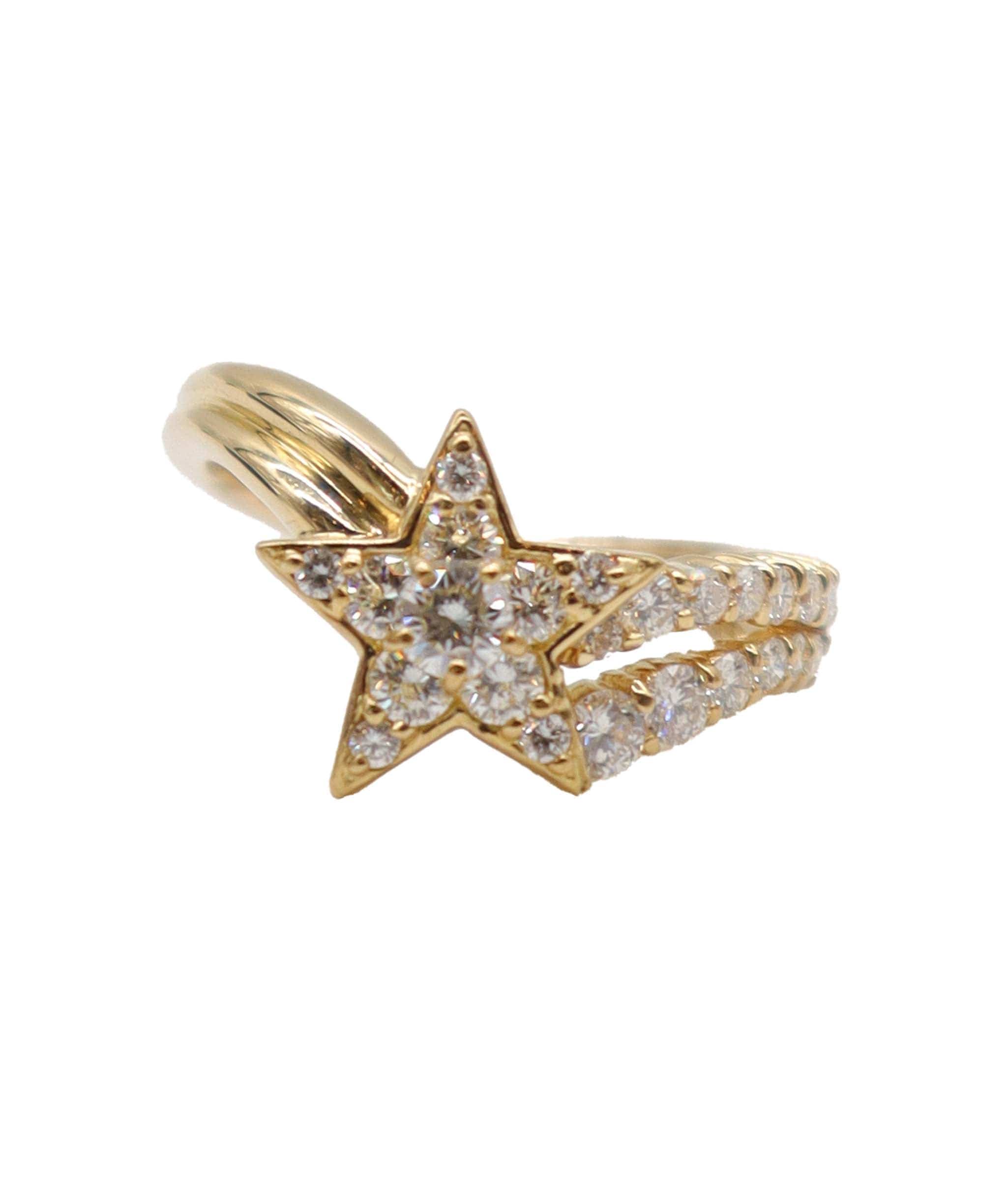 Luxury Promise Star Jewelry Size 7 Ring Diamond 0.67ct K18 YG Yellow Gold 750 Ring Star Diamond Ring Star Jewelry  DXBS4030