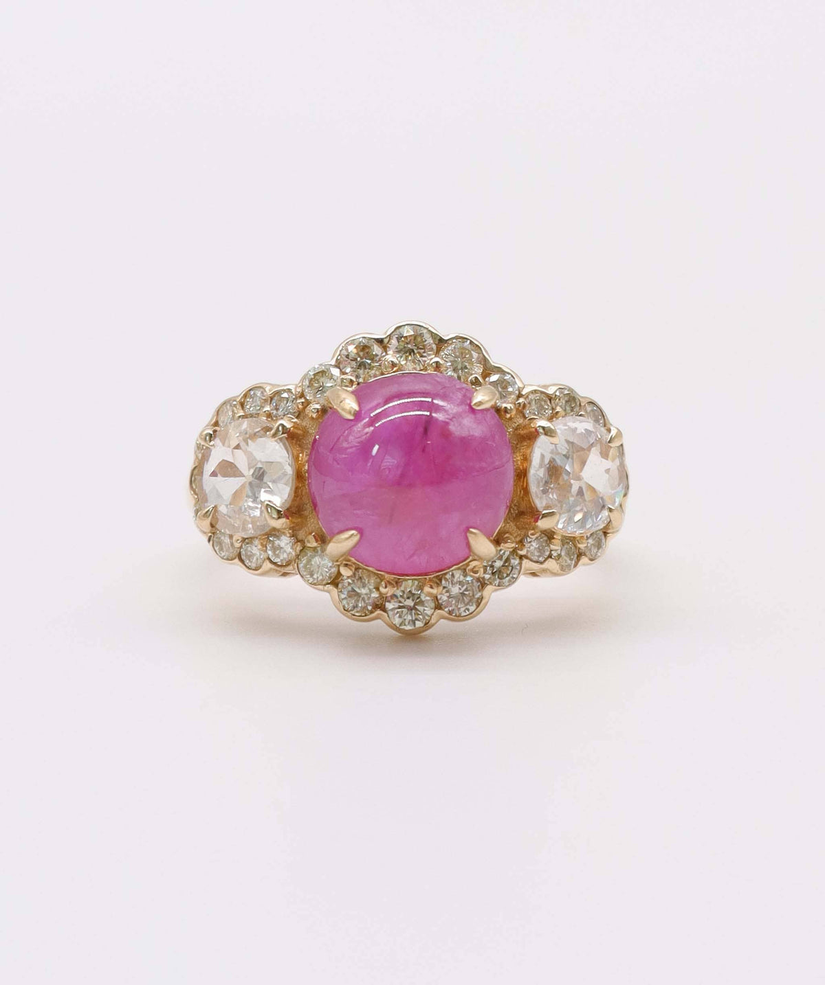 Luxury Promise Star Ruby and Diamond Ring in 14k AVNC017