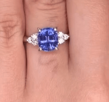 Luxury Promise Tanzanite Ring in Pt900 - T2.13ct / D0.18ct AE6737 JJC0288