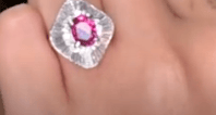 Luxury Promise Thailand H Purple-Red Ruby Ring in Pt900 / R1.55ct, D1.16ct CX9038 JJC0324