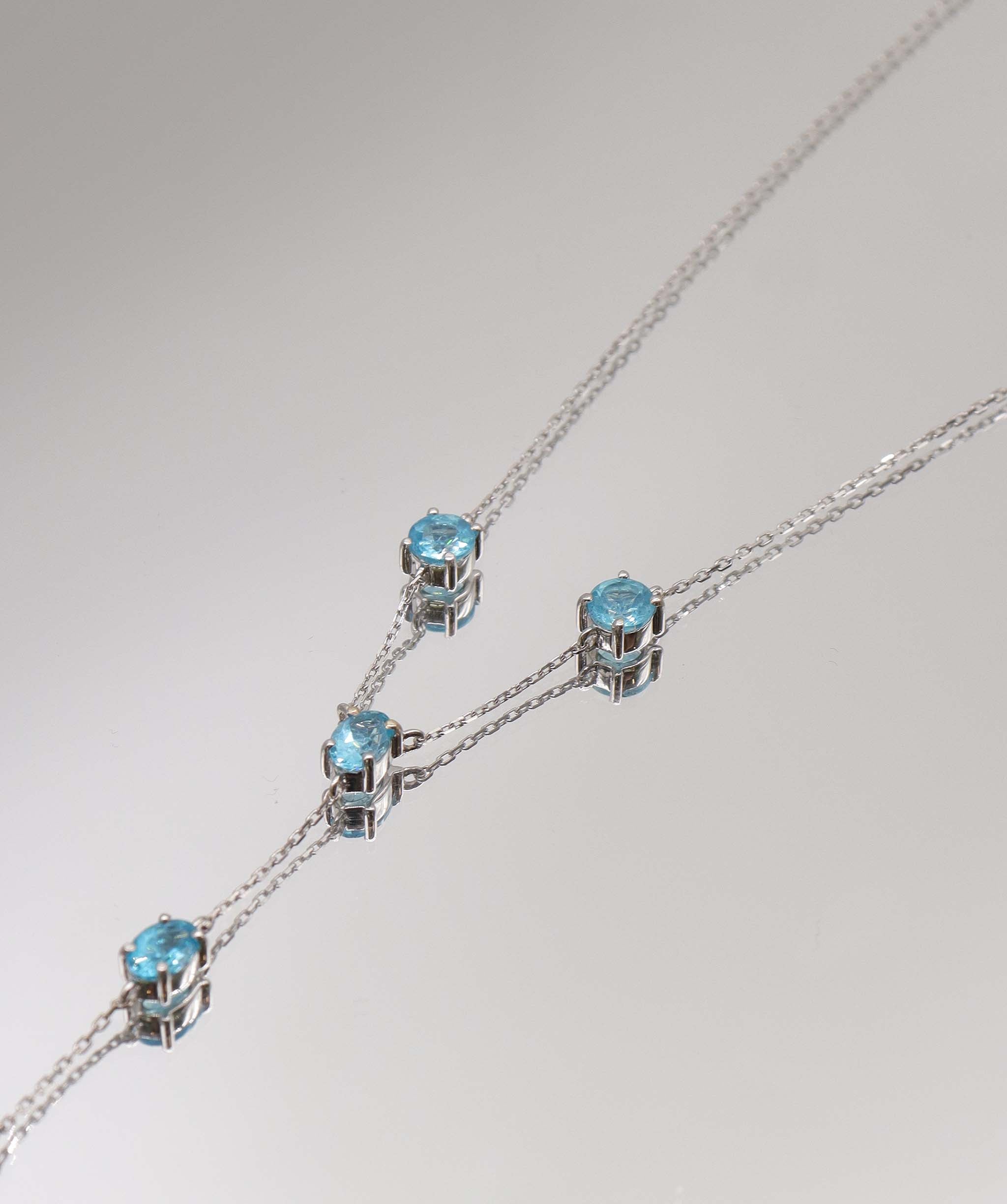 Luxury Promise The effortless slim line 3.28carat  Apatite Lariat WG Necklace DXBS5640
