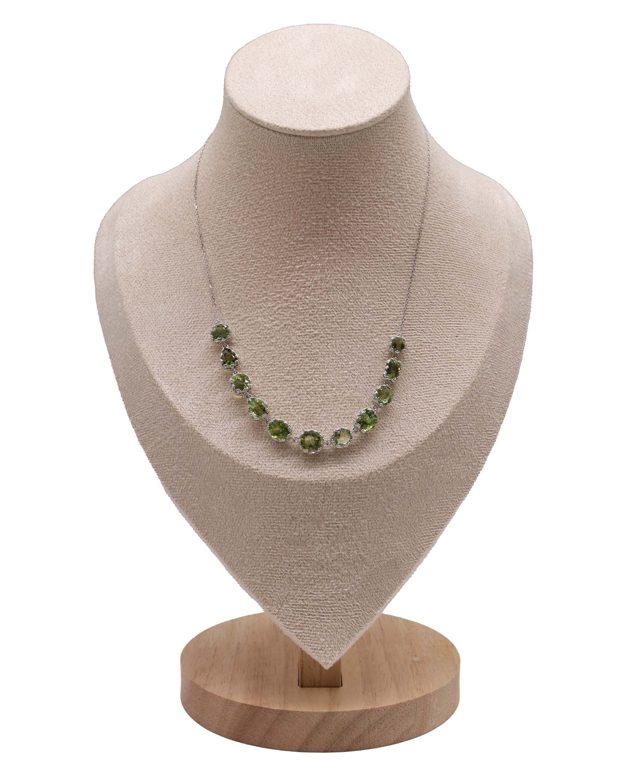 Luxury Promise The queen of light 14.96ct tourmaline WG Crown Necklace DXBS5634