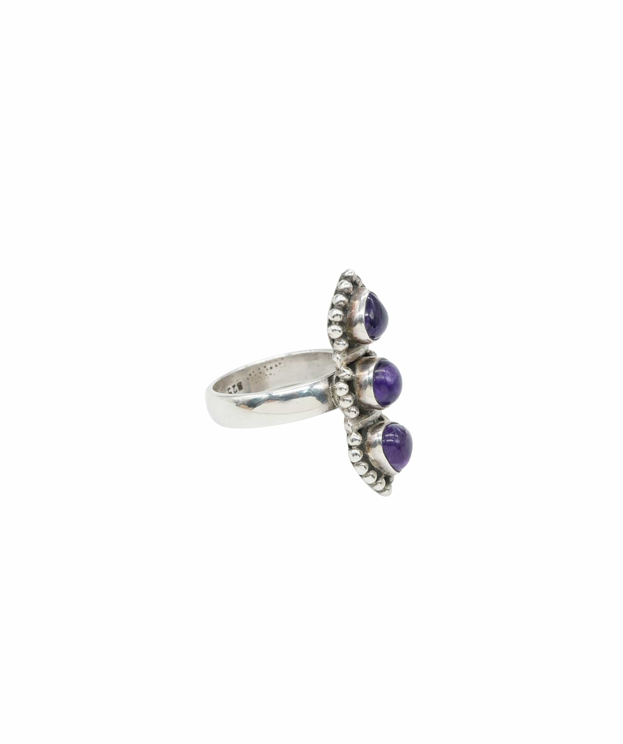 Luxury Promise Three stone amethyst ring