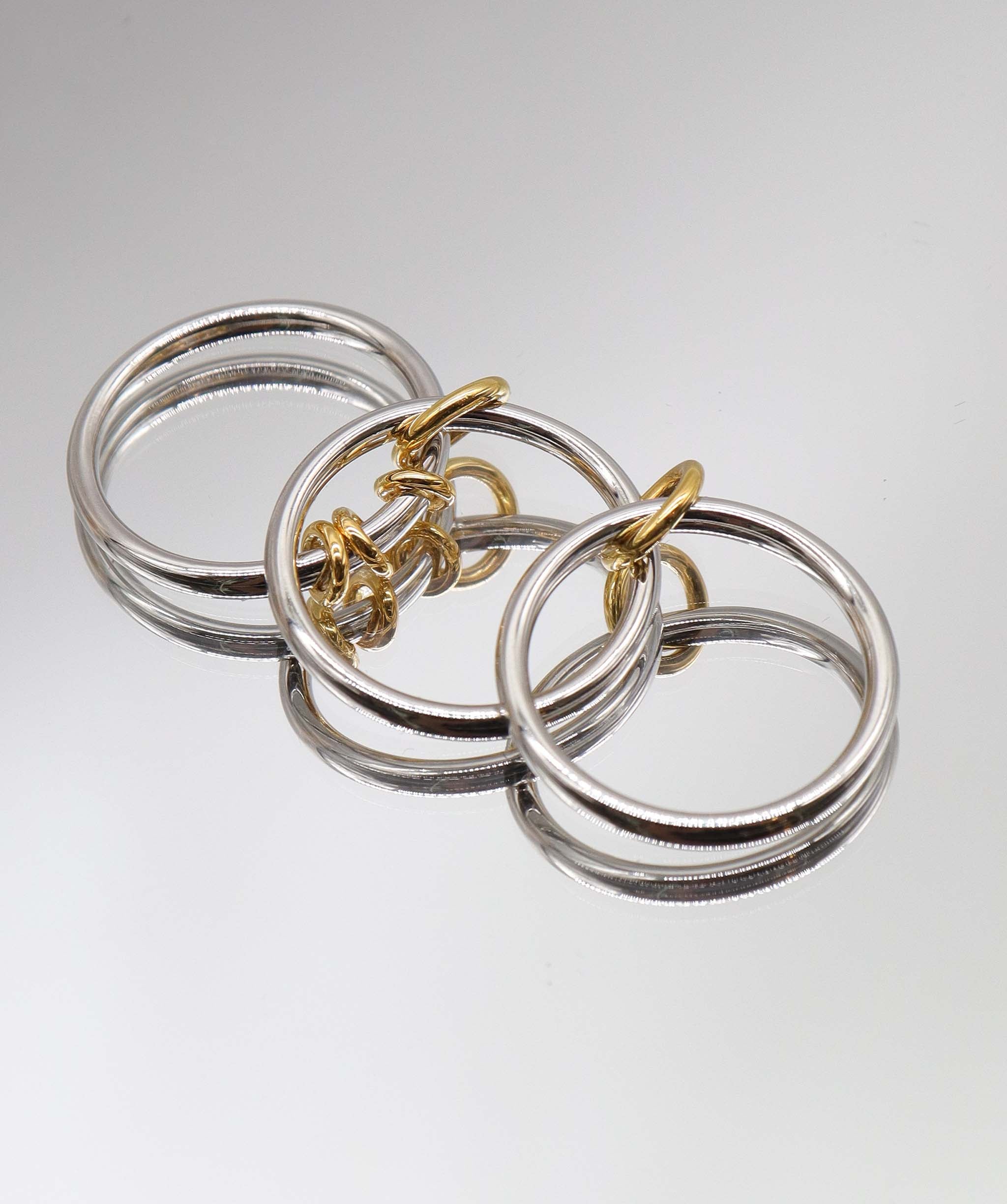 Luxury Promise Triple Sabrina Stack Multi-way Ring Silver & Gold US 6 DXBS5627