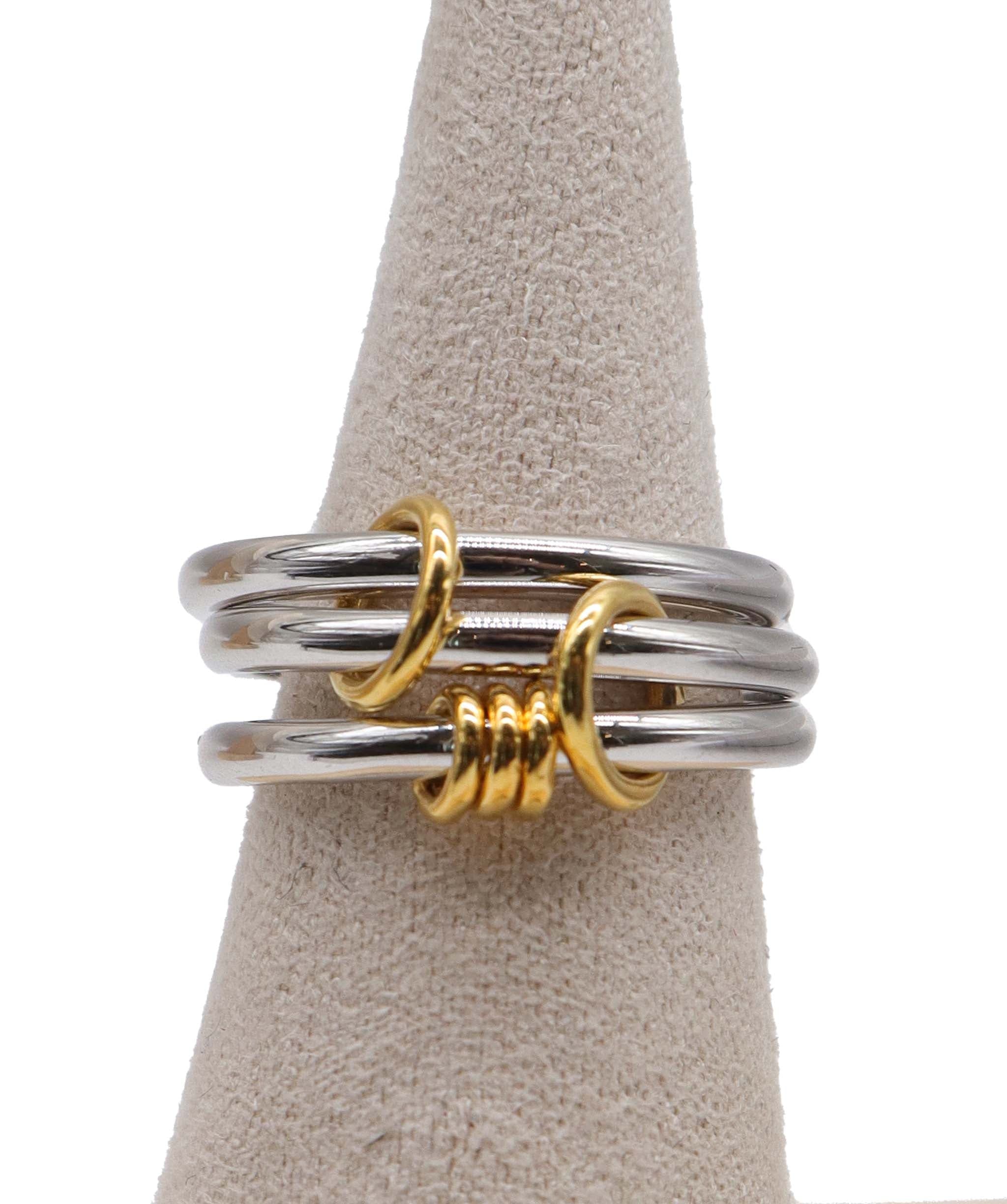Luxury Promise Triple Sabrina Stack Multi-way Ring Silver & Gold US 6 DXBS5627
