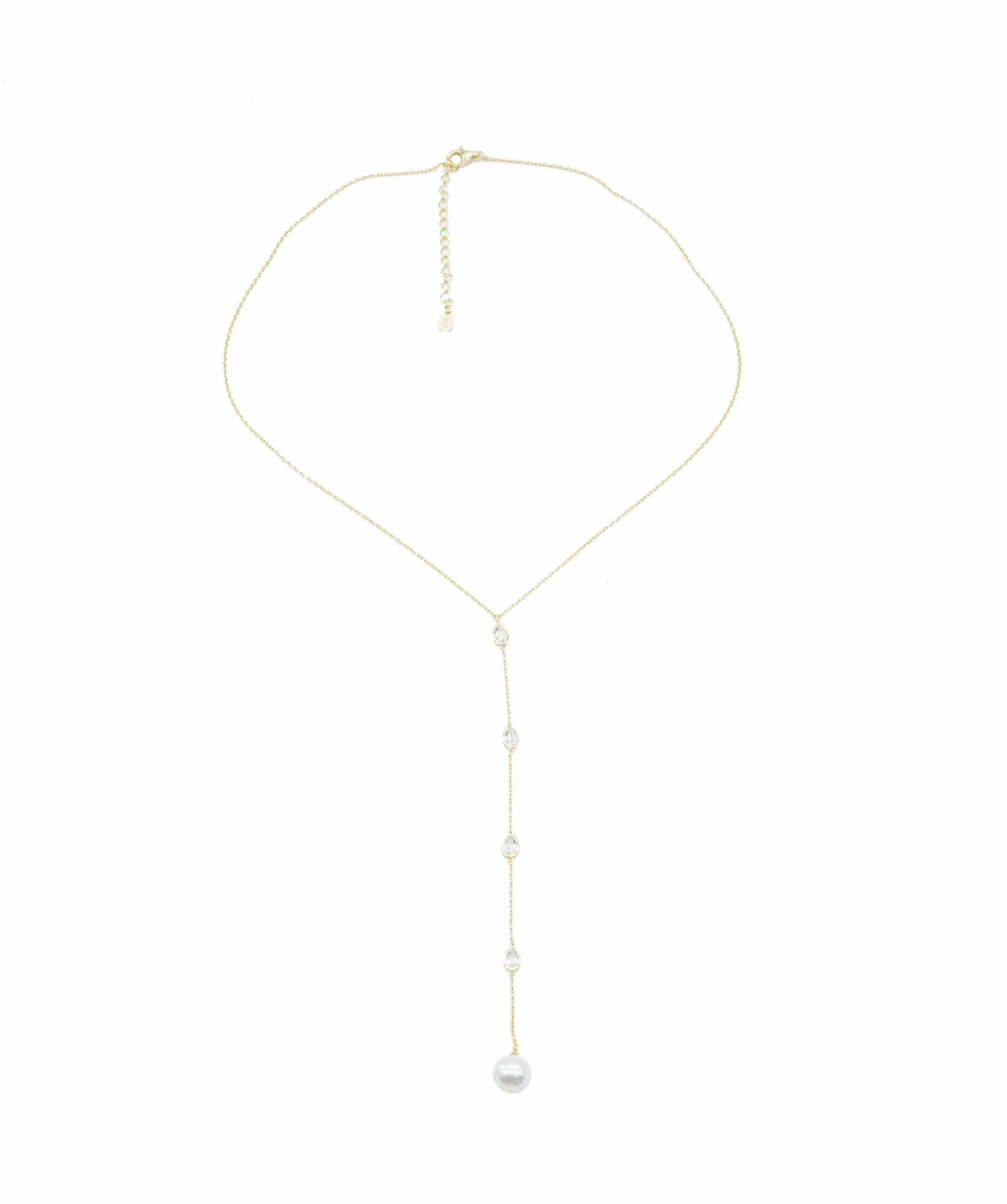 Luxury Promise Triple Teardrop CZ and Pearl Drop
Pendant