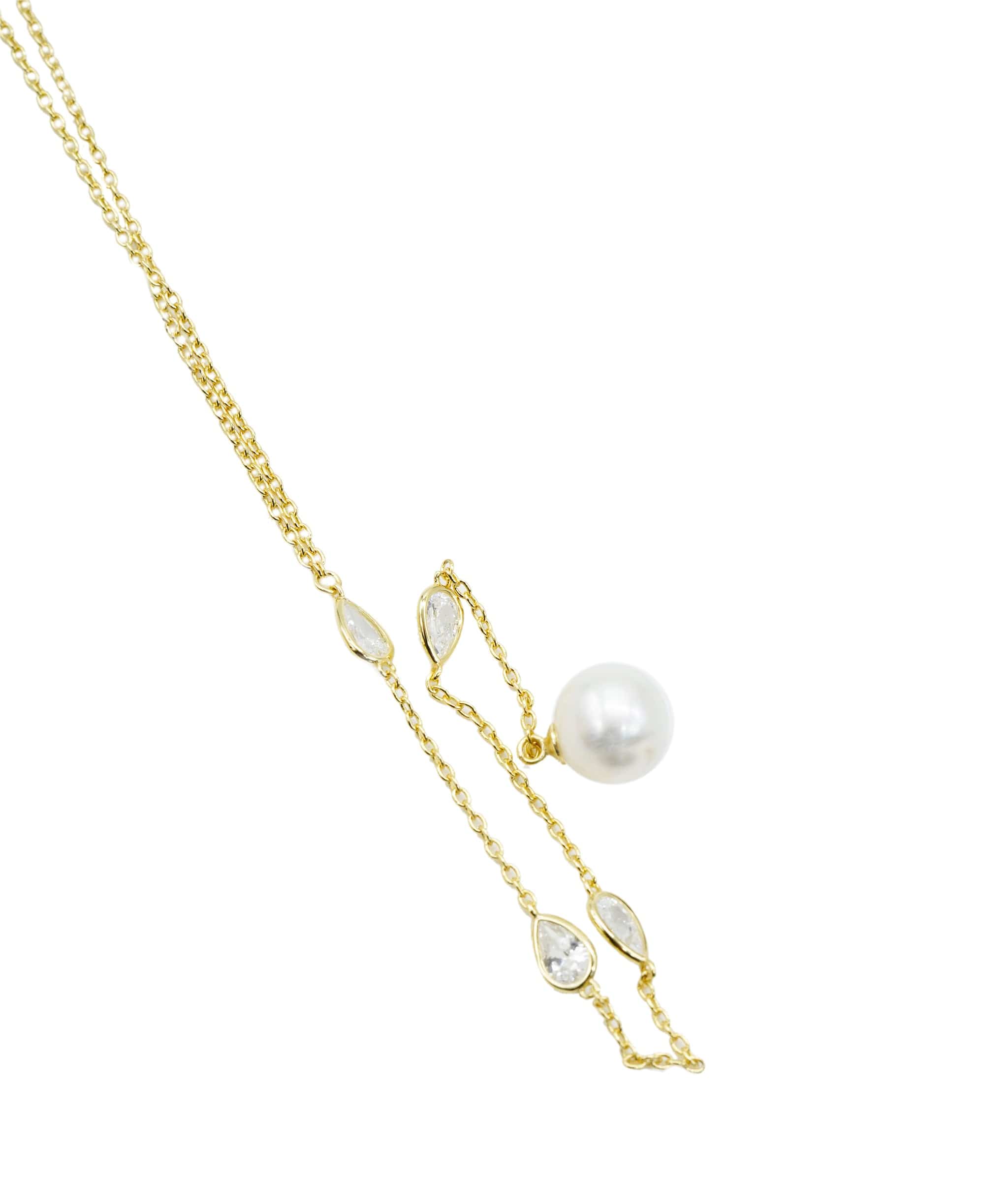 Luxury Promise Triple Teardrop CZ and Pearl Drop
Pendant