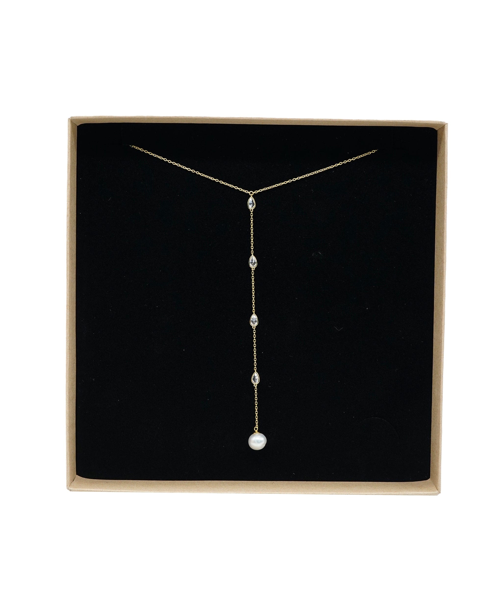 Luxury Promise Triple Teardrop CZ and Pearl Drop
Pendant