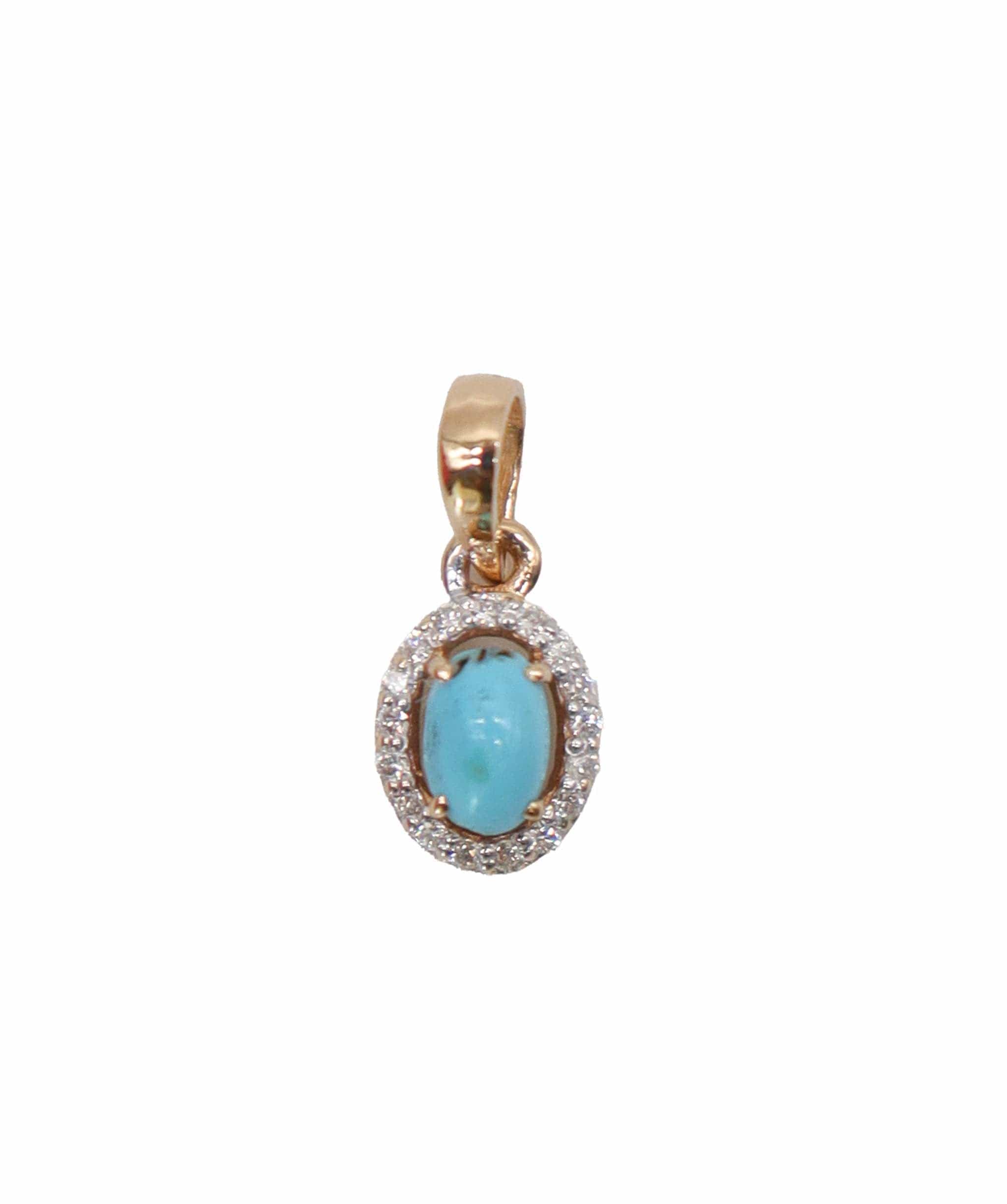 Luxury Promise Turquise and diamond pendant 18K 0.48 / 0.1 ASC6177