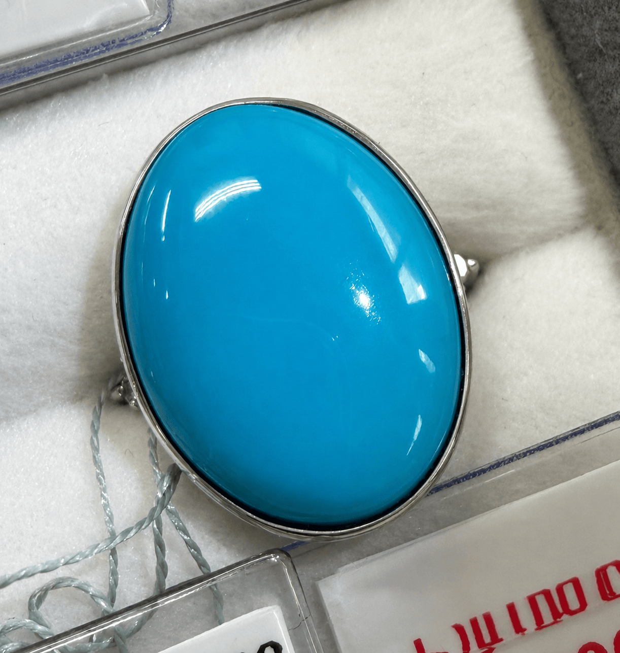 Luxury Promise Turquoise Diamond Ring in Pt900 / TR12.30ct / D0.199ct / JF1107 JJC1101