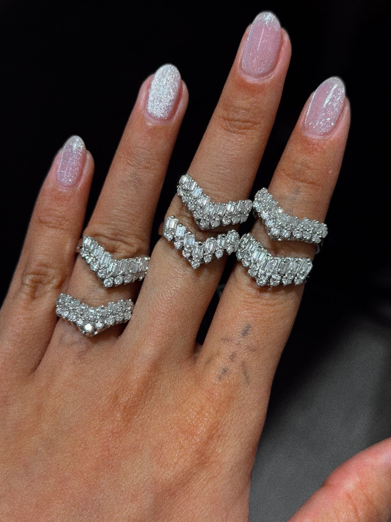 Luxury Promise V-shaped Diamond Ring in PT900 / D 1ct approx 8061 JJC0805