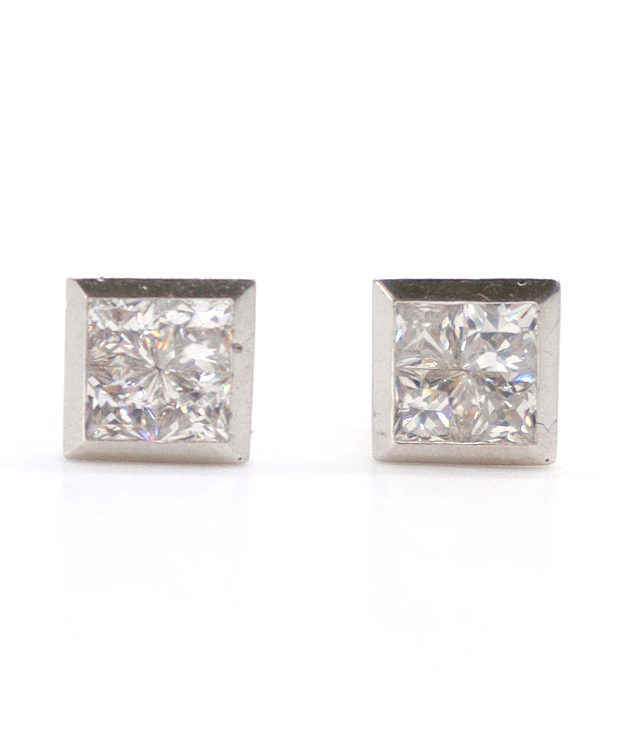 Luxury Promise Vintage 18K WG Earrings Cubic Zircona DXBS3927