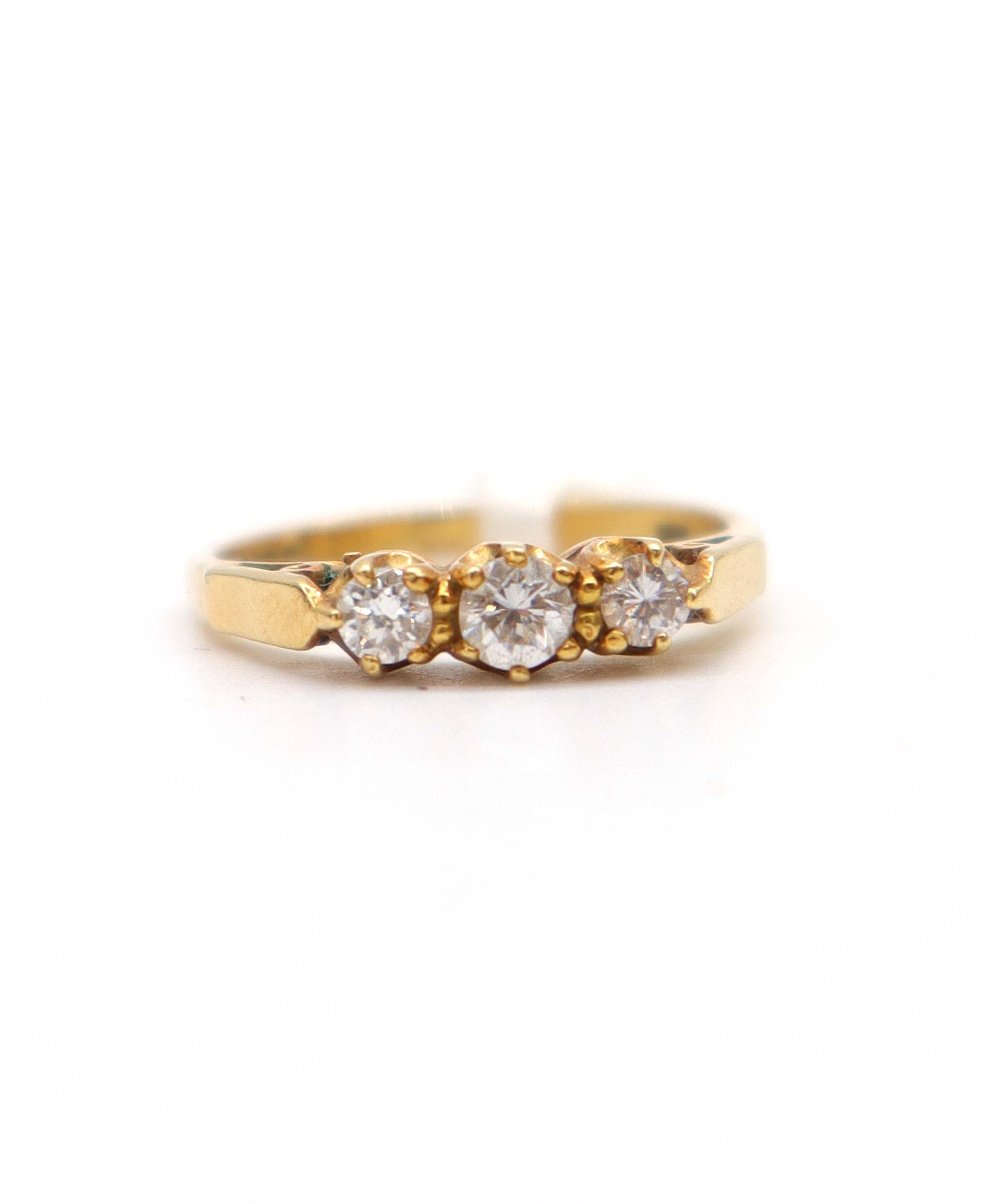Luxury Promise Vintaghe 18K Gold Ring Cubic Zircona DXBS3913