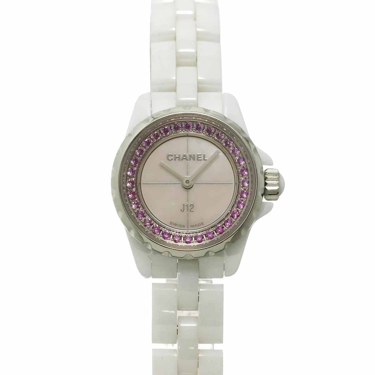 LUXURY PROMISE CHANEL J12 XS H5512 Pink sapphire Quartz Pink Shell Dial Ladies Watch 90318094