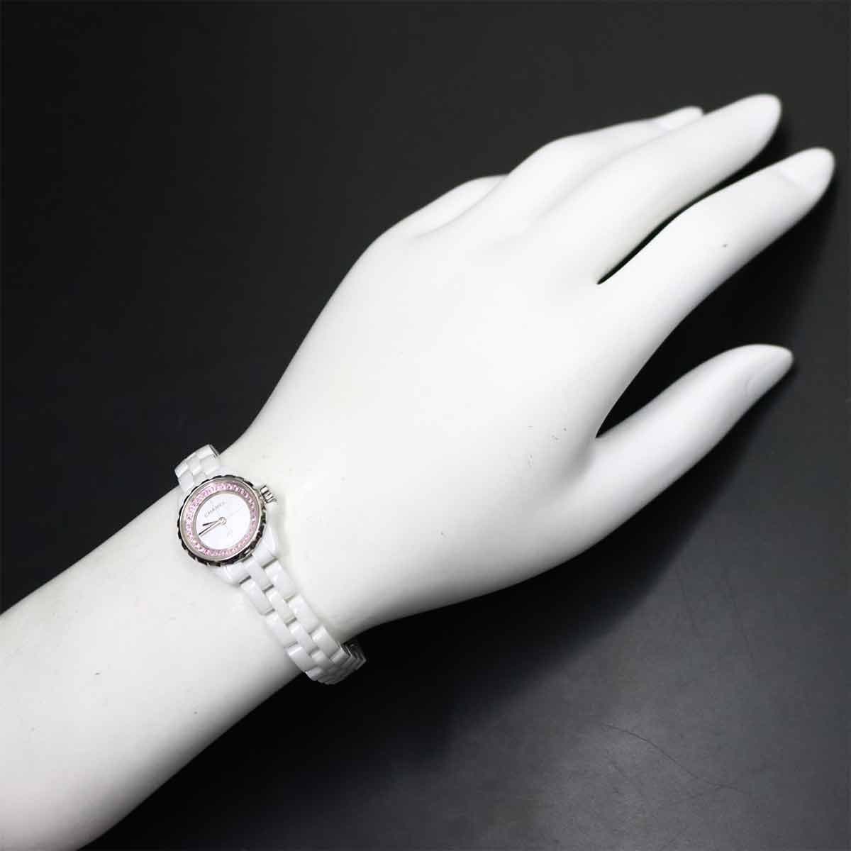 LUXURY PROMISE CHANEL J12 XS H5512 Pink sapphire Quartz Pink Shell Dial Ladies Watch 90318094