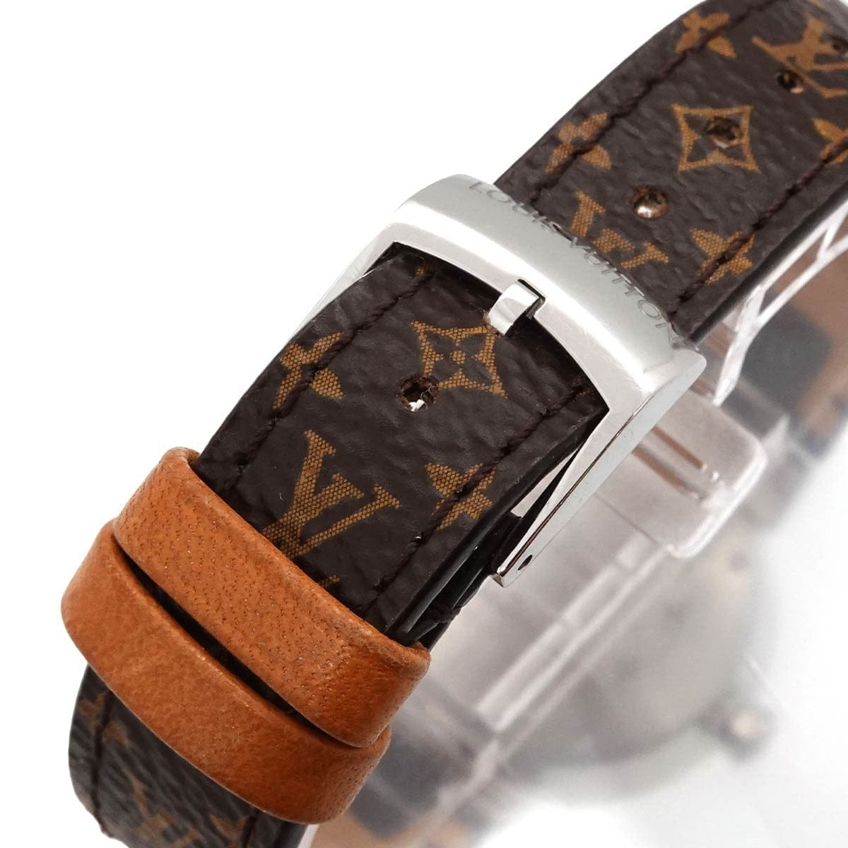 LUXURY PROMISE LOUIS VUITTON Tambour Slim Q12MG Silver Dial 8P Diamond Ladies Watch 90331880