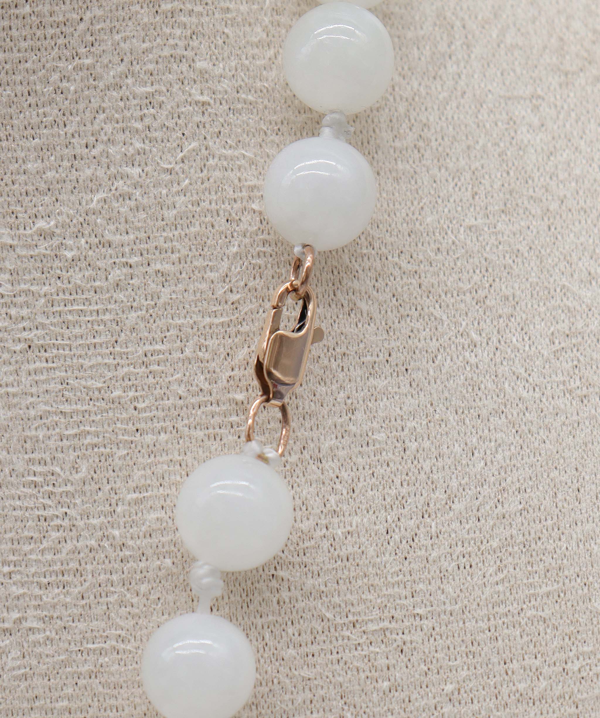 Luxury Promise White jadeite necklace 18K gold clasp RDC0074