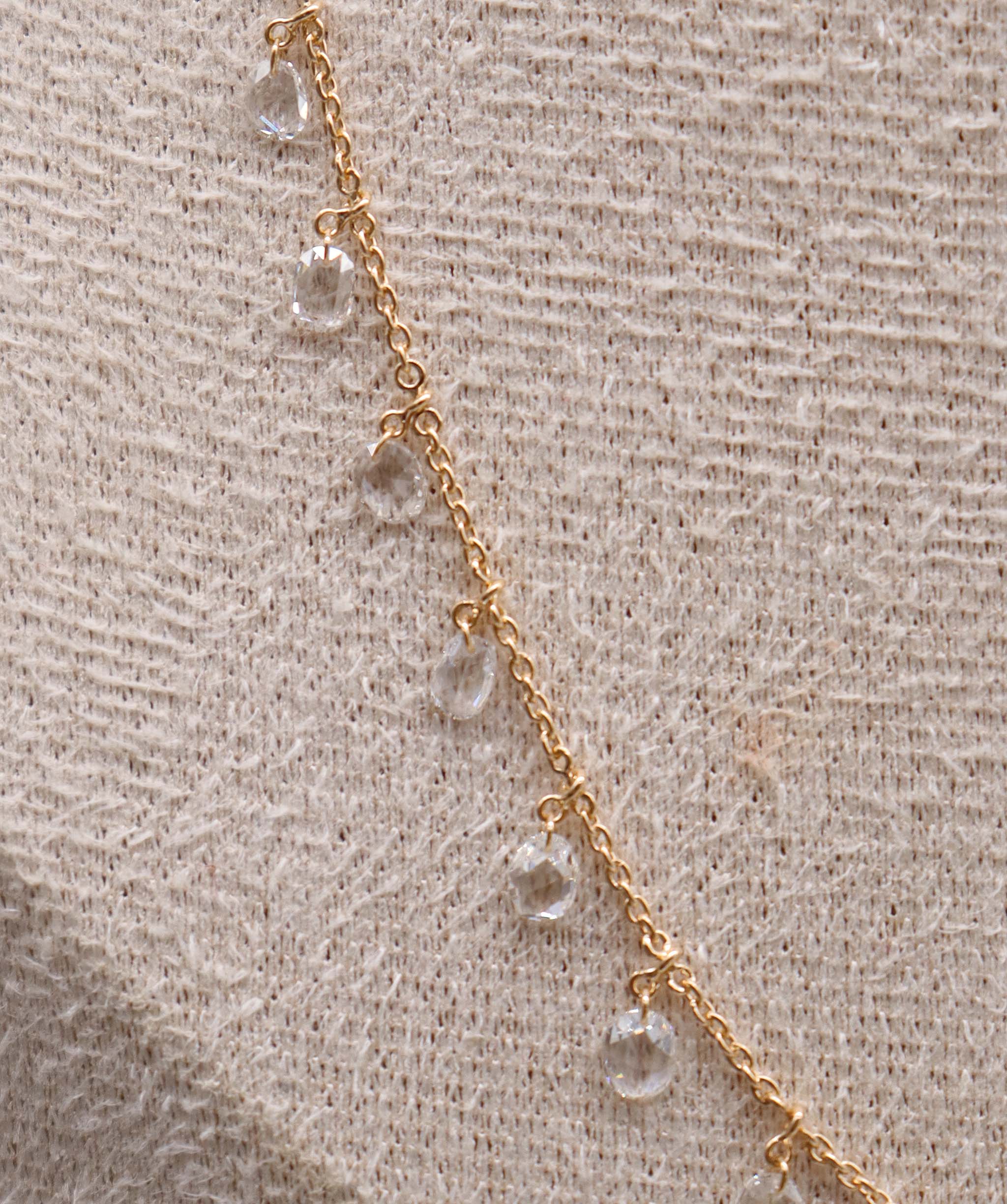 LUXURY PROMISE WHITE OVAL ROSECUT NECKLACE TW:1.62CT GOLD:2.70G C12335