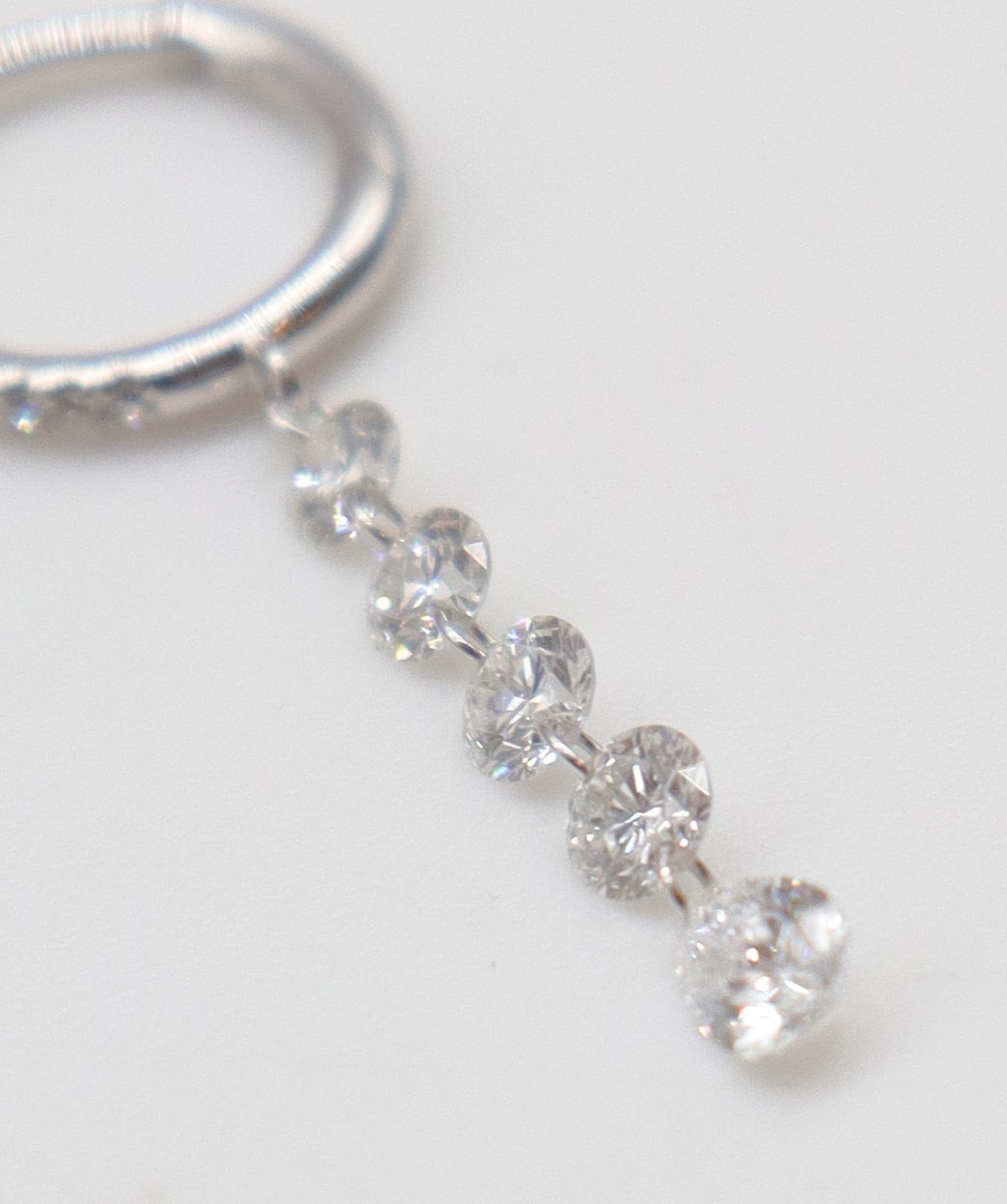 LUXURY PROMISE WHITE PEAR FULLCUT EARRINGS TW:1.08CT GOLD:1.08G E7901