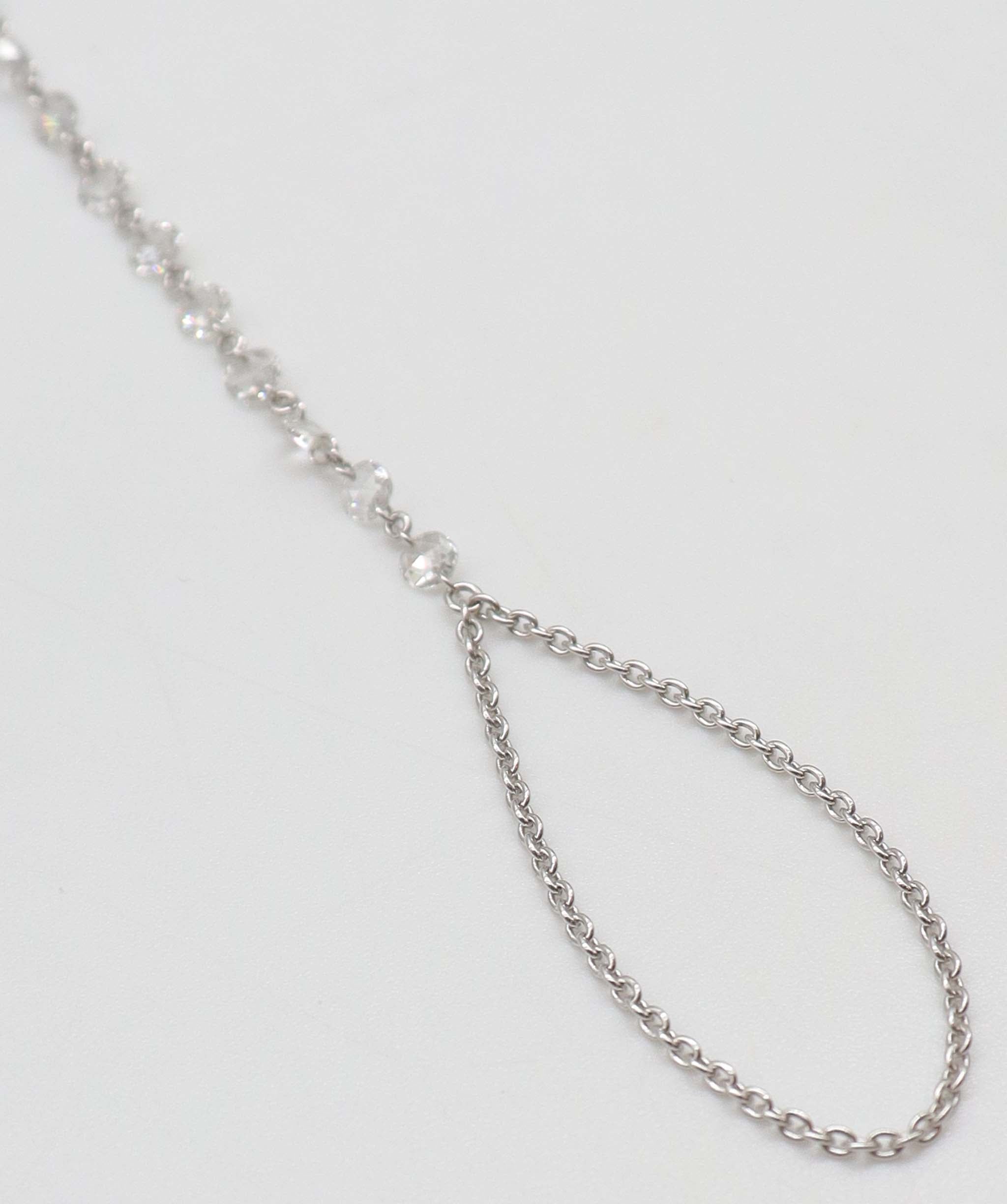 LUXURY PROMISE WHITE ROSECUT HANDCHAIN TW:0.88CT GOLD:2.22G B3335