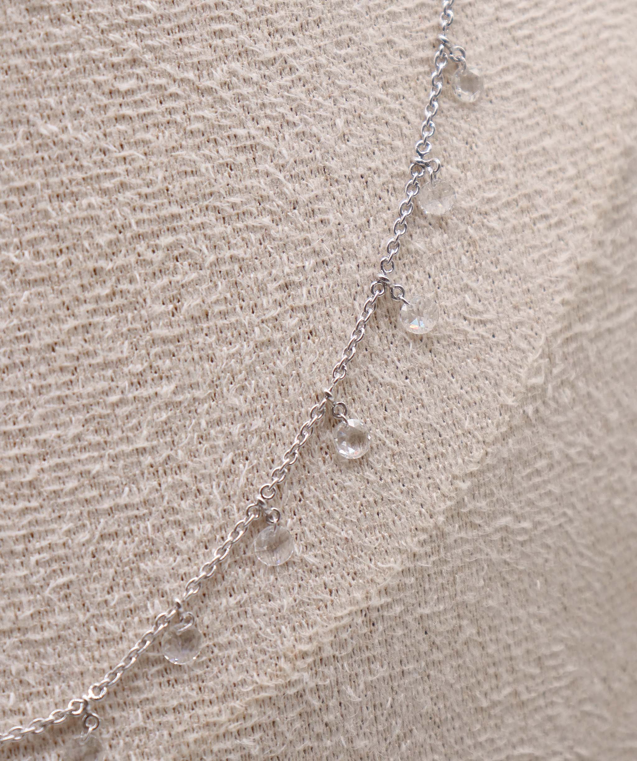 LUXURY PROMISE WHITE  ROSECUT NECKLACE TW:1.10CT GOLD:3.01G C10338