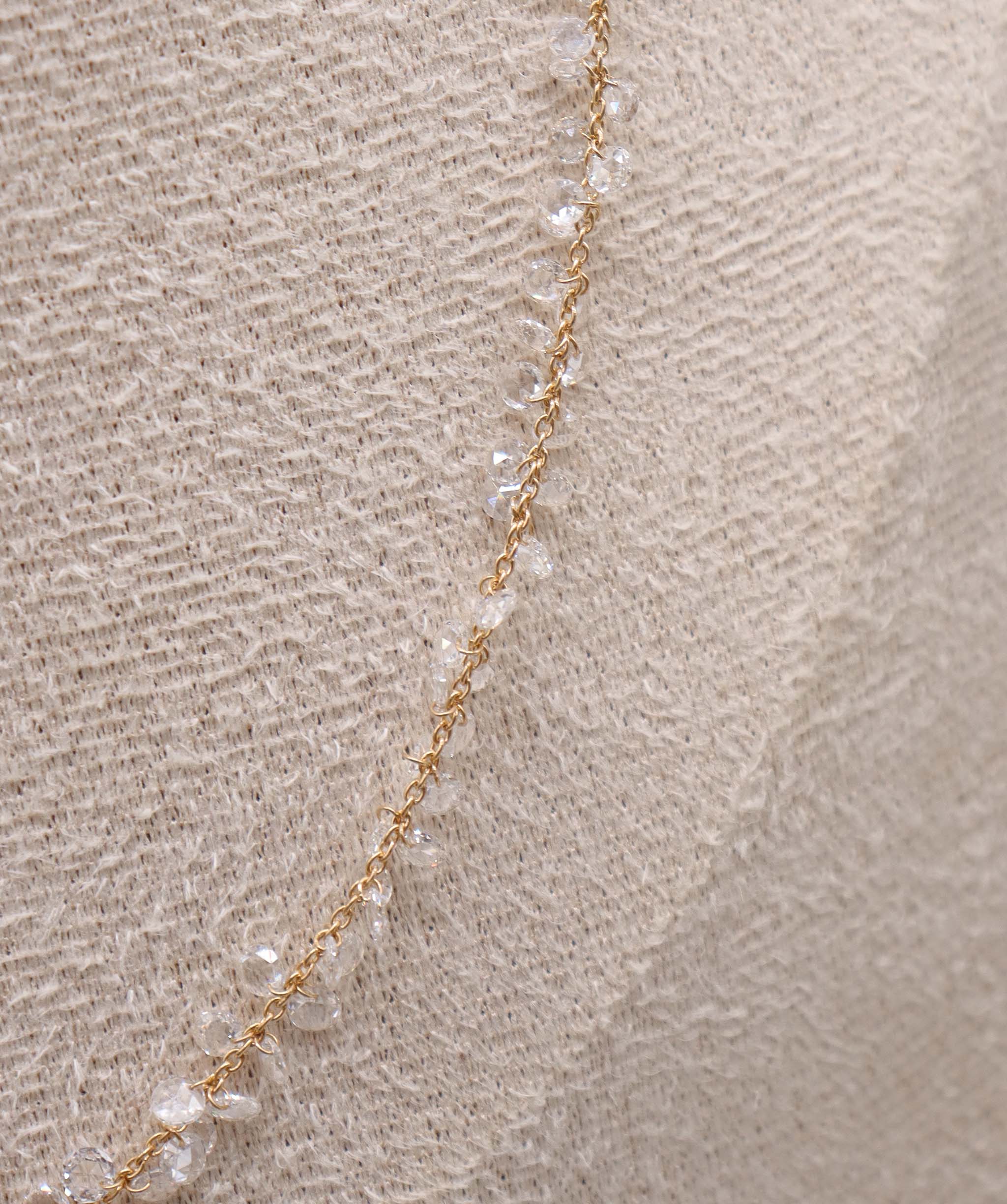 LUXURY PROMISE WHITE ROSECUT NECKLACE TW: 4.87CT GOLD:2.59G C12304