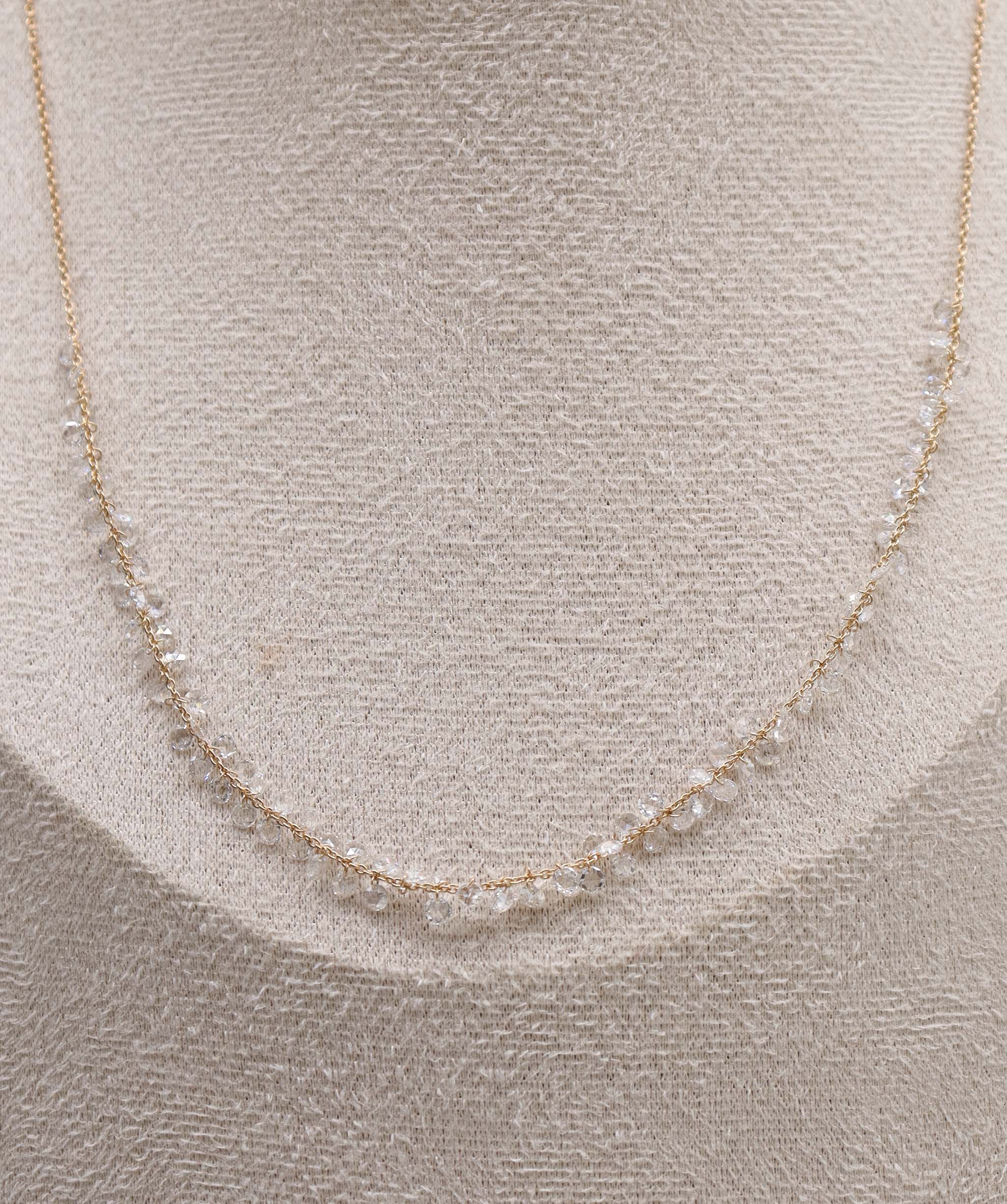 LUXURY PROMISE WHITE ROSECUT NECKLACE TW: 4.87CT GOLD:2.59G C12304