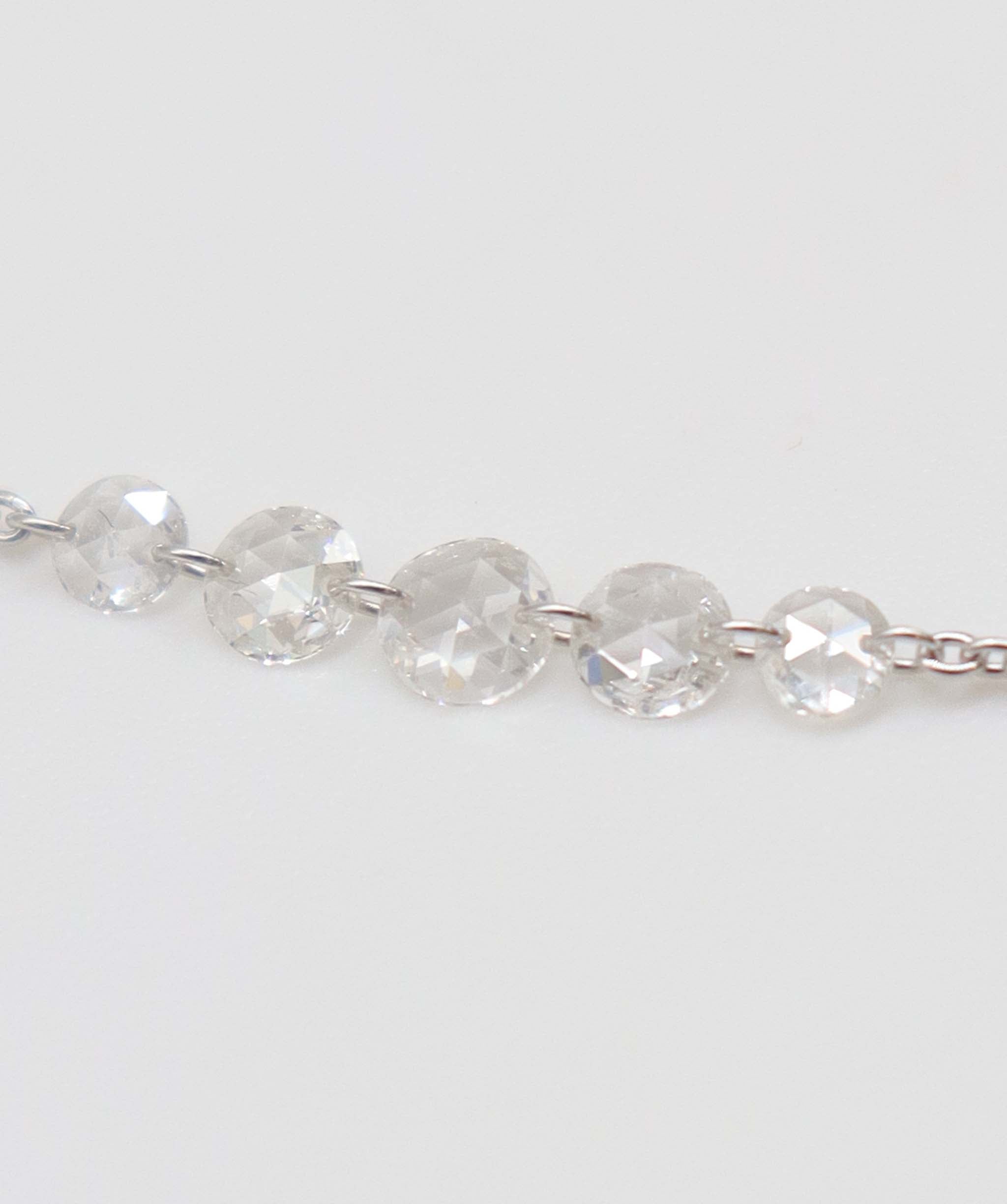 LUXURY PROMISE WHITE ROSECUT NECKLACE TW:9.76CT GOLD:2.49G C8871