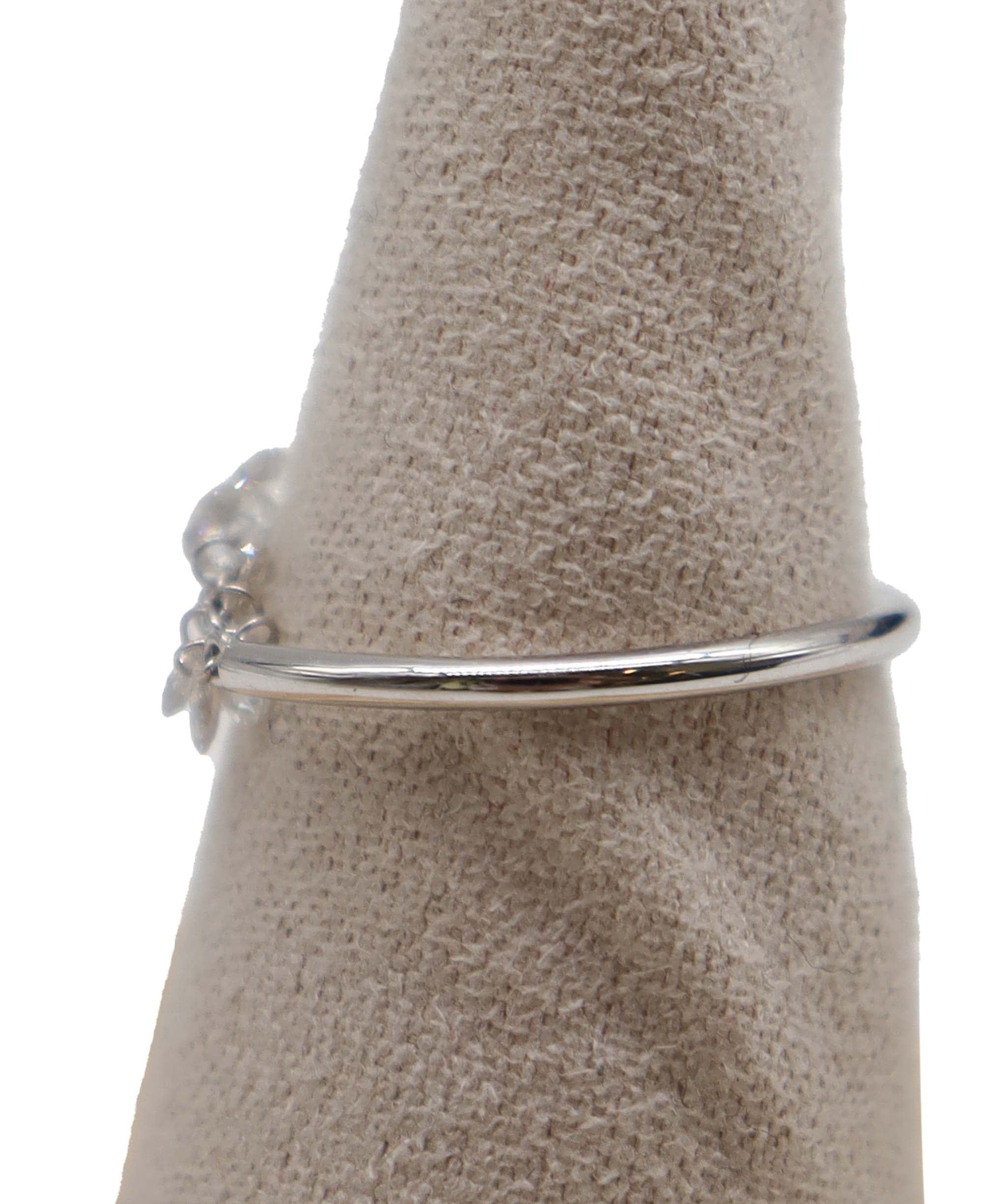 LUXURY PROMISE WHITE ROSECUT  RING SIZE 54 *CANT BE RESIZED*TW:1.21CT GOLD:0.87G R4424