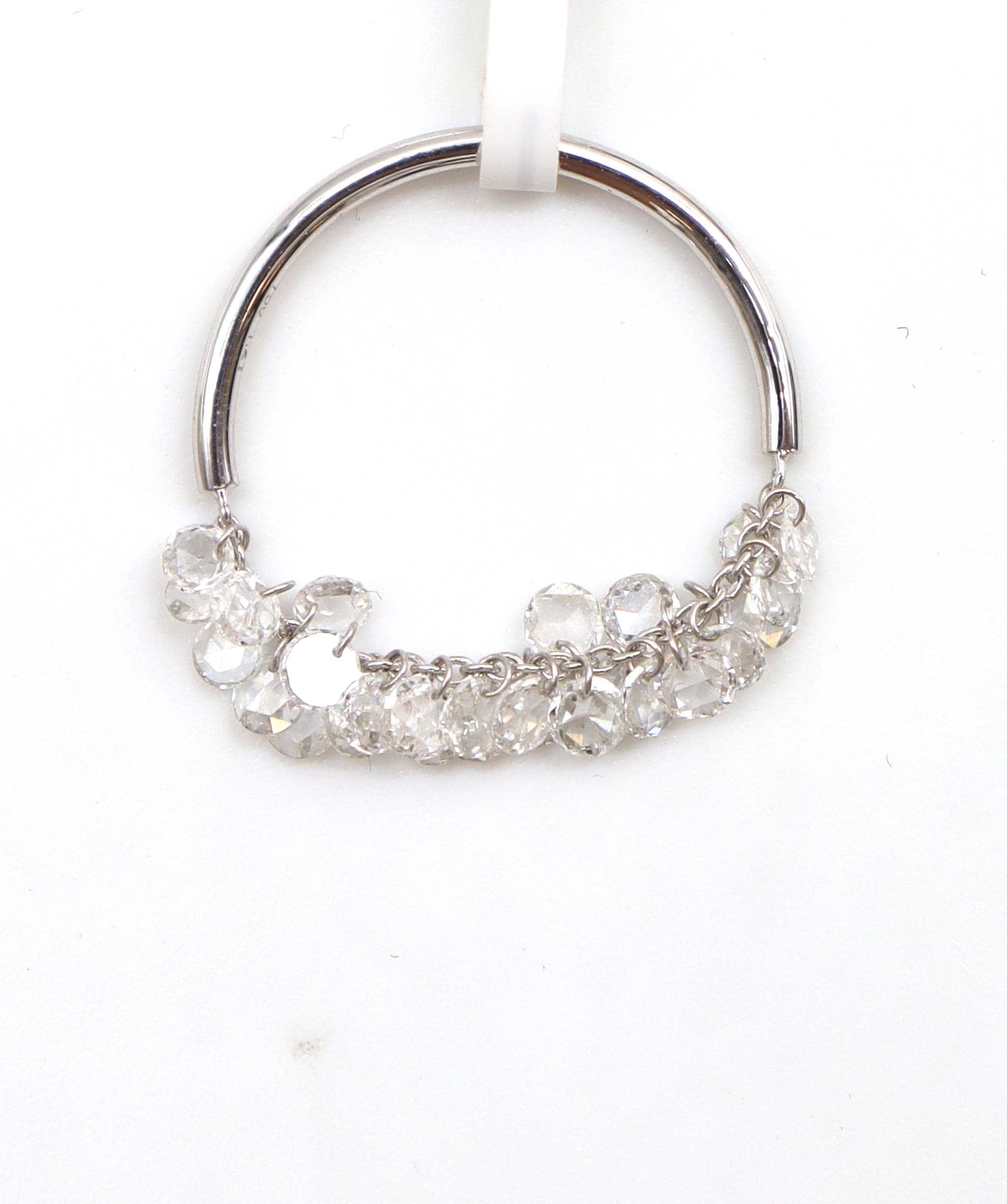 LUXURY PROMISE WHITE ROSECUT  RING SIZE 54 *CANT BE RESIZED*TW:1.21CT GOLD:0.87G R4424