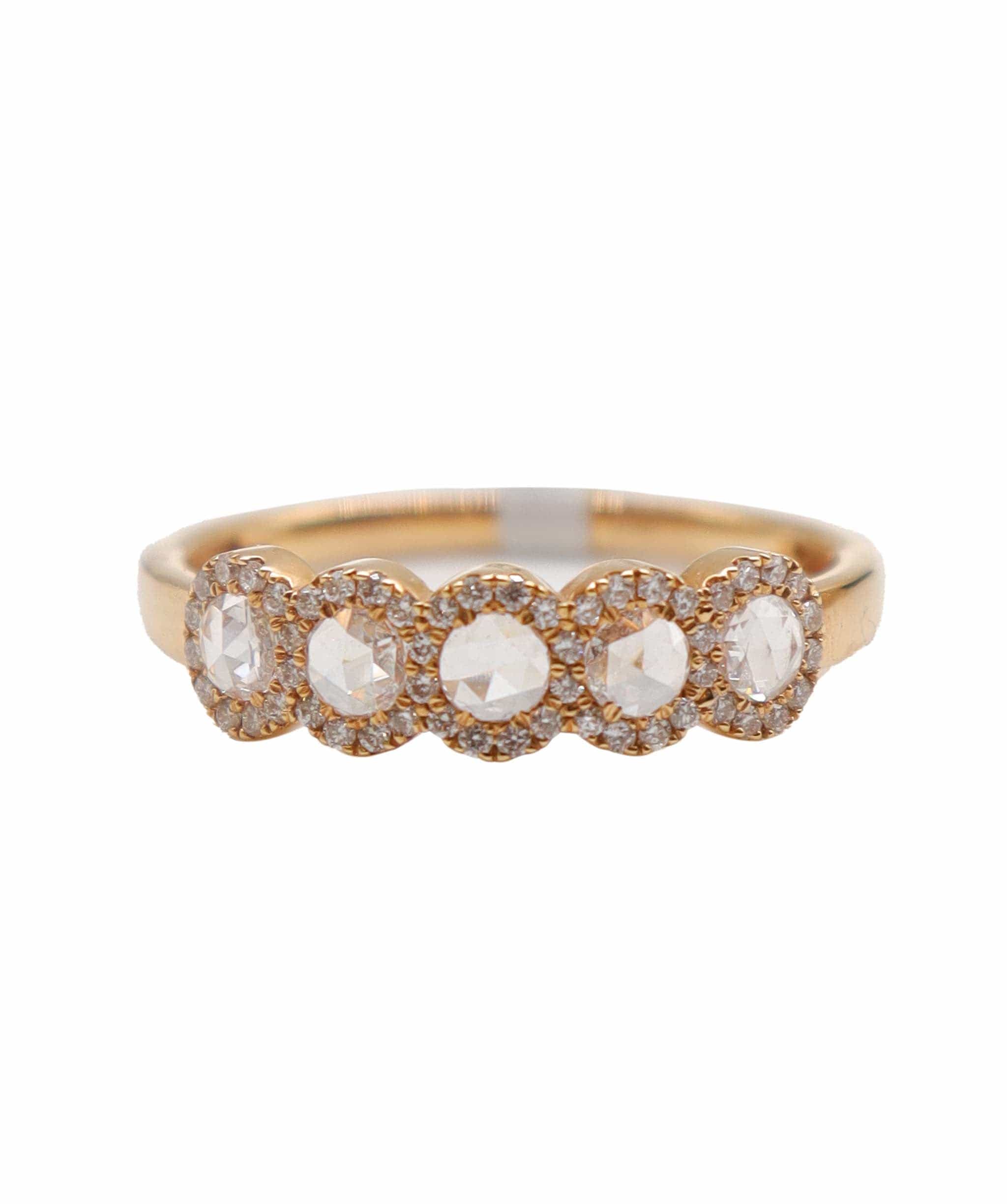 LUXURY PROMISE WHITE ROSECUT SMALL DIAMOND RIG SIZE 54 TW:0.49CT GOLD:1.94G R3189