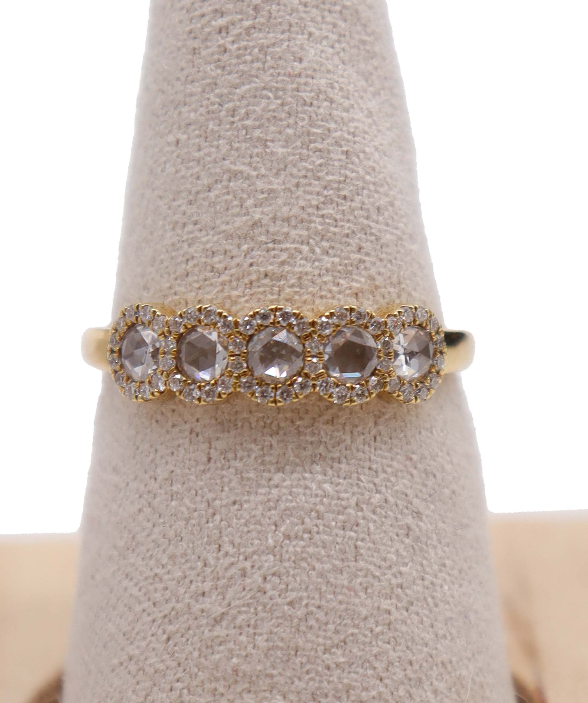 LUXURY PROMISE WHITE ROSECUT SMALL DIAMOND RIG SIZE54 TW:0.50CT GOLD:1.87G R3197