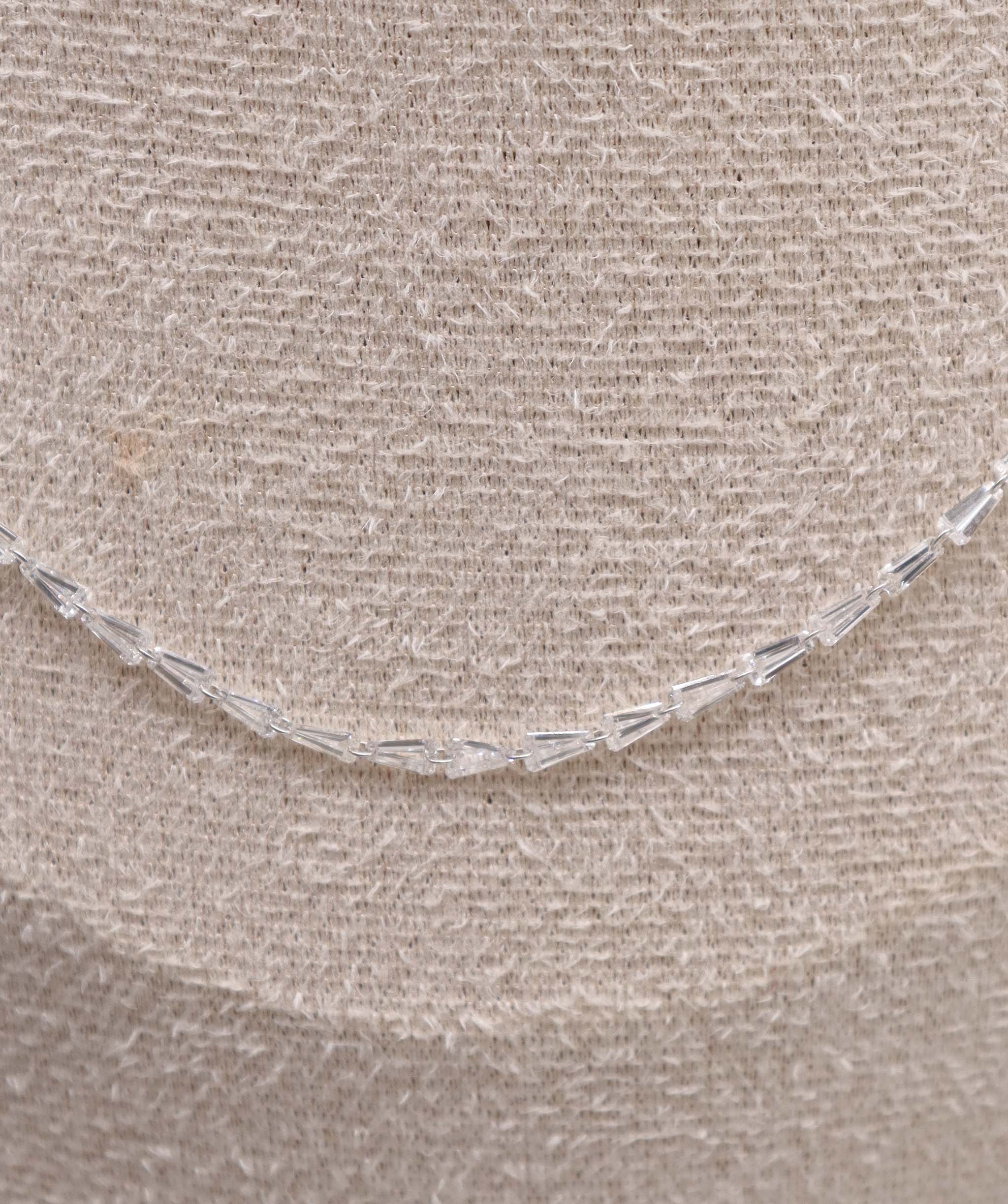 LUXURY PROMISE WHITE TAPPER BAGGUETTE NECKLACE TW:2.48CT GOLD:1.84G C8513