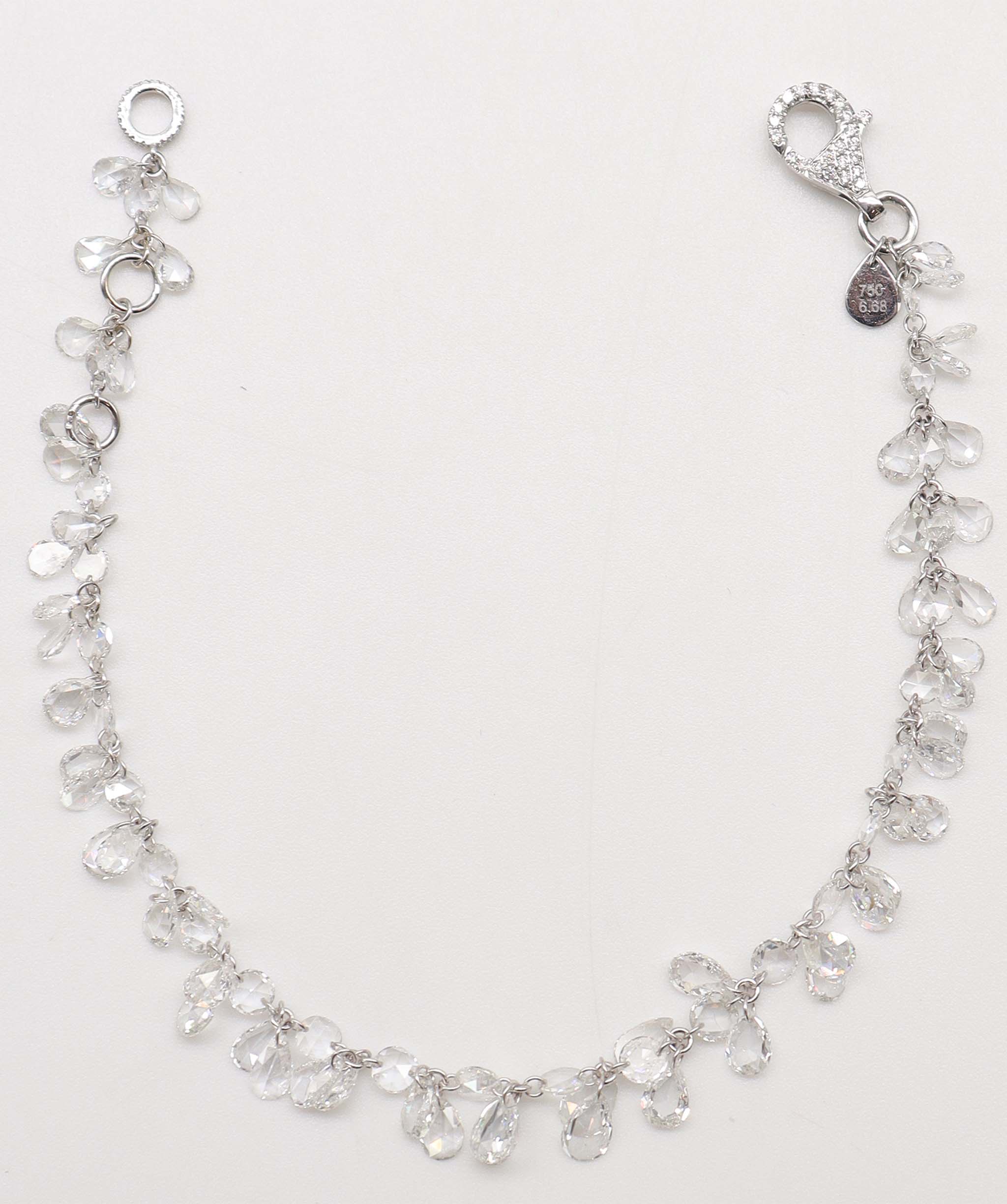 Luxury Promise Whtle diamond rose cuts in white gold Gold 1.70 / Diamond 6.68 JR-BR86 ASC6441