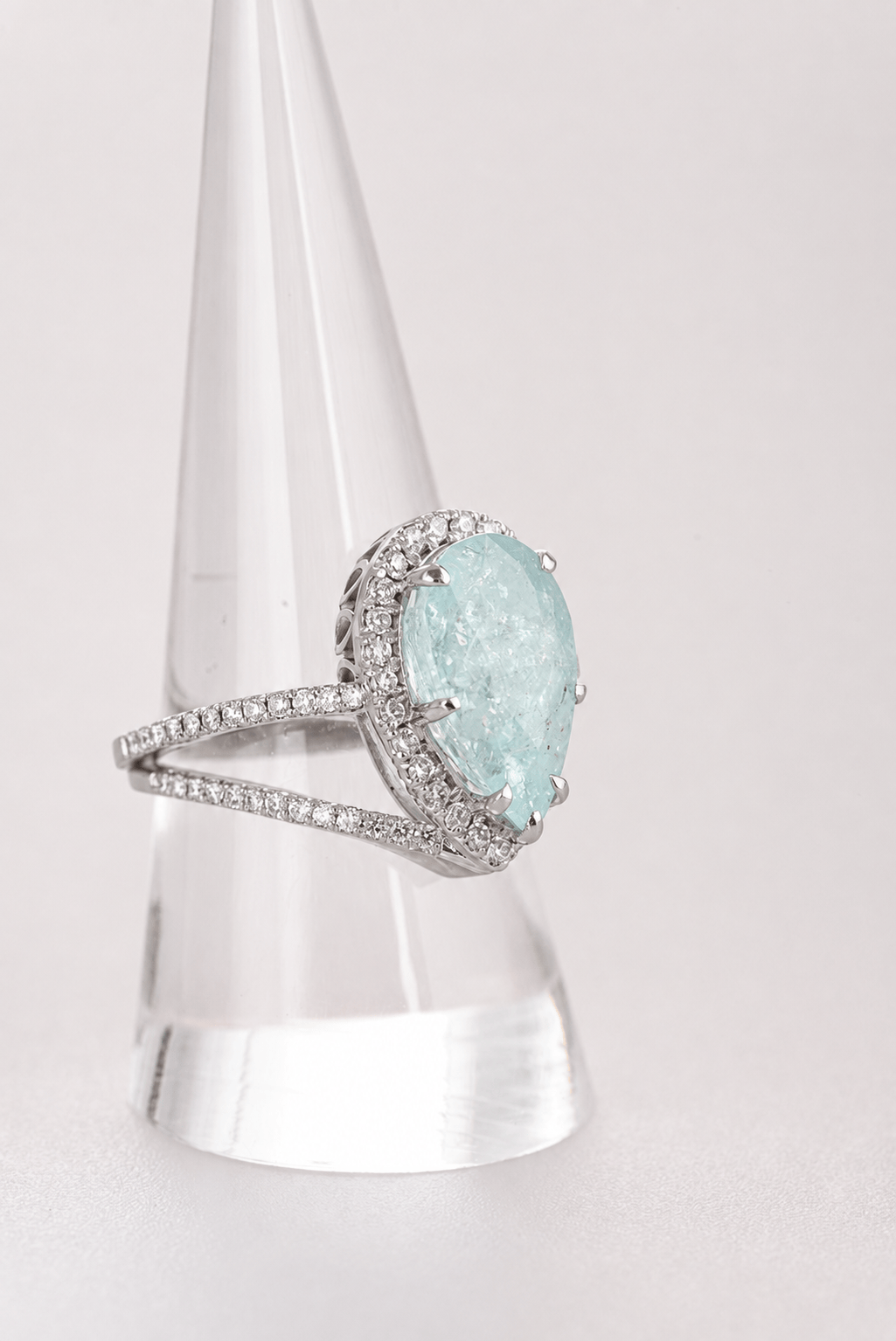 Luxury Promise Paraiba 6.57ct Blue Platinum Ring ALC4362