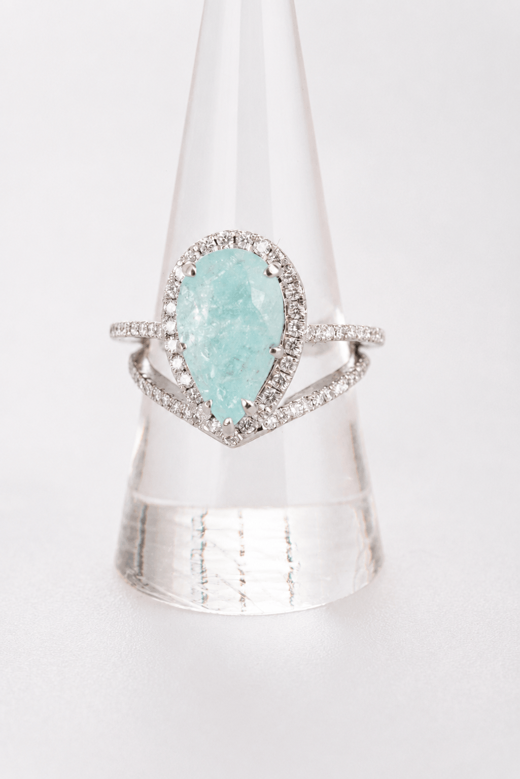 Luxury Promise Paraiba 6.57ct Blue Platinum Ring ALC4362