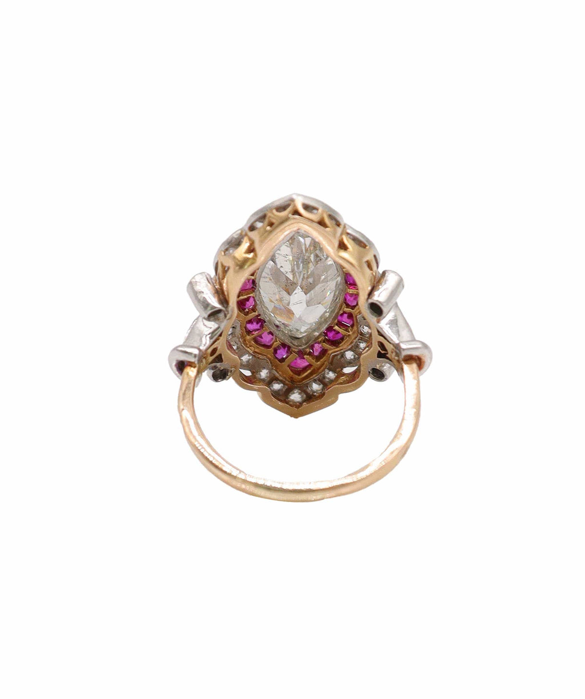 Luxury Promise A Diamond and Ruby Navette Ring WA23947