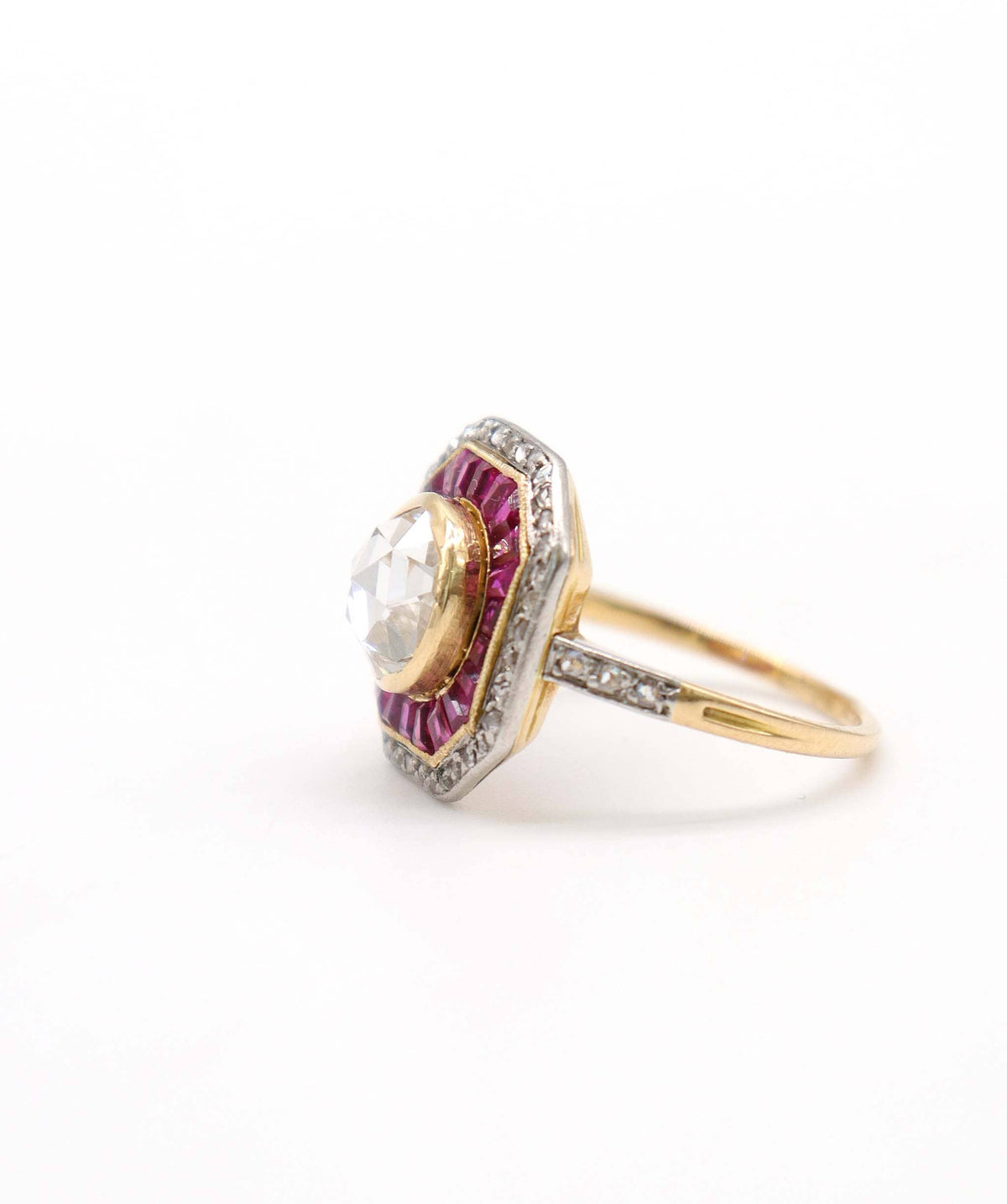Luxury Promise A Rose Diamond and Ruby Target Ring WA23335